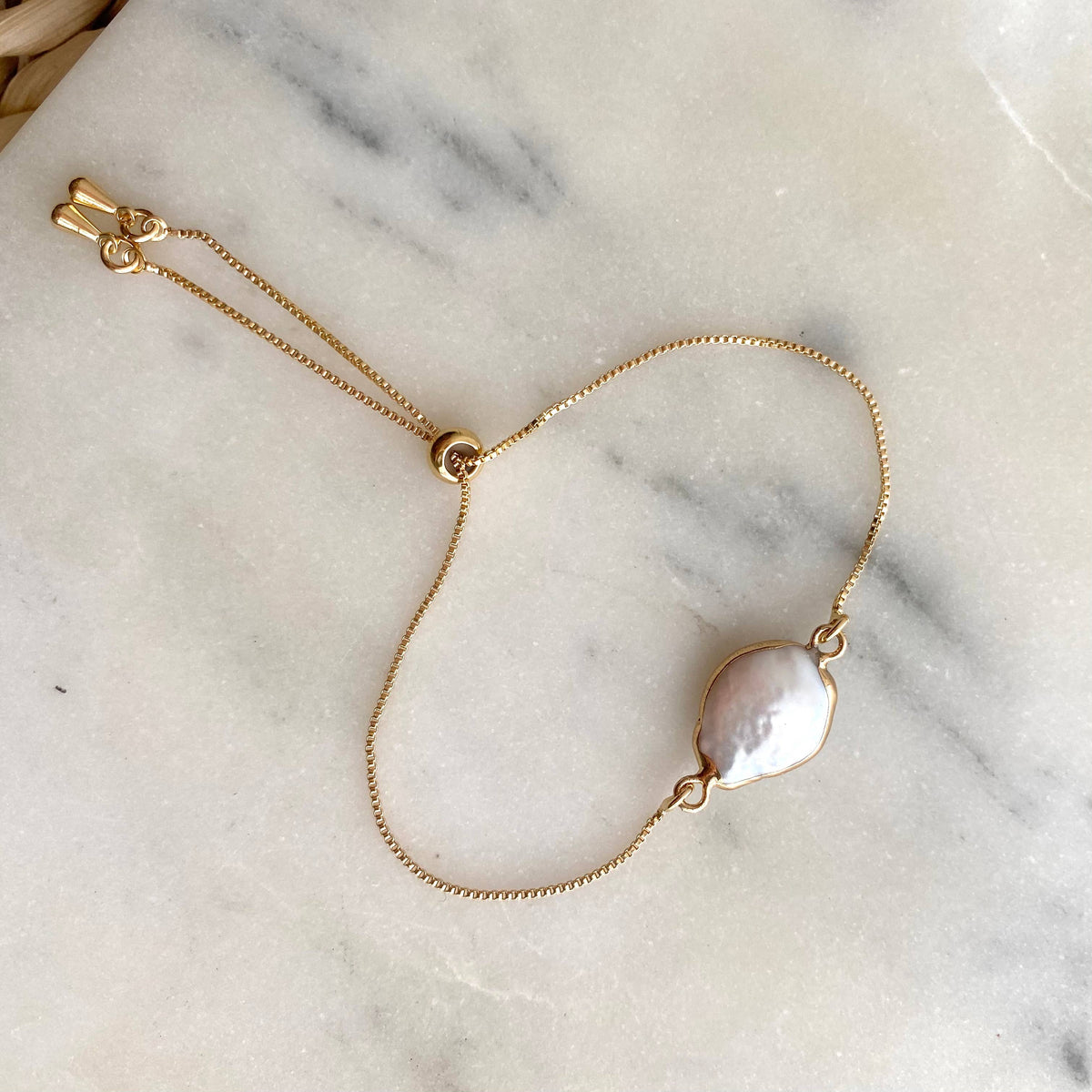 Single Pearl Bracelet Water Pearl Gold Filled 18k one size