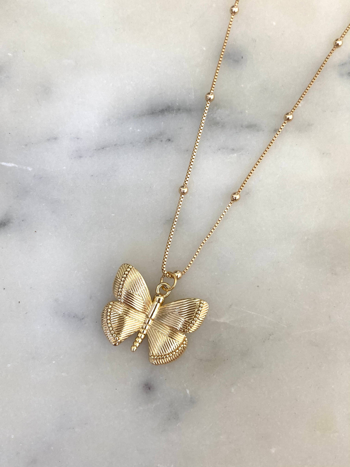 Gold butterfly pendant necklace monarch butterflies wings