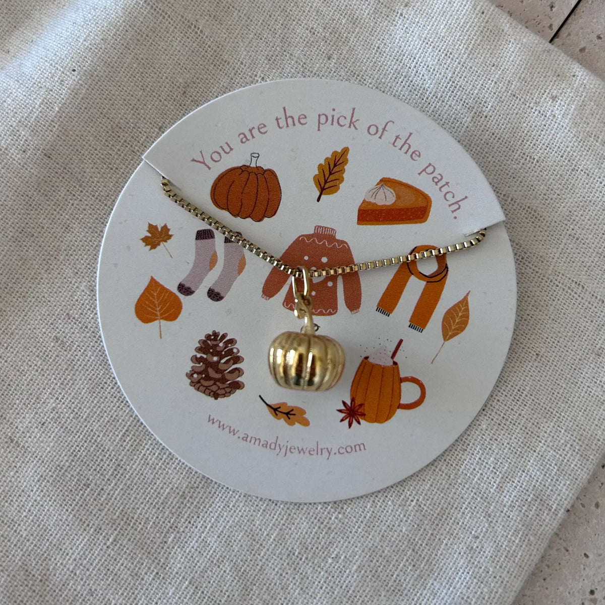 Pumpkin Necklace | 18K Gold Plated | Tarnish-Resistant Fall