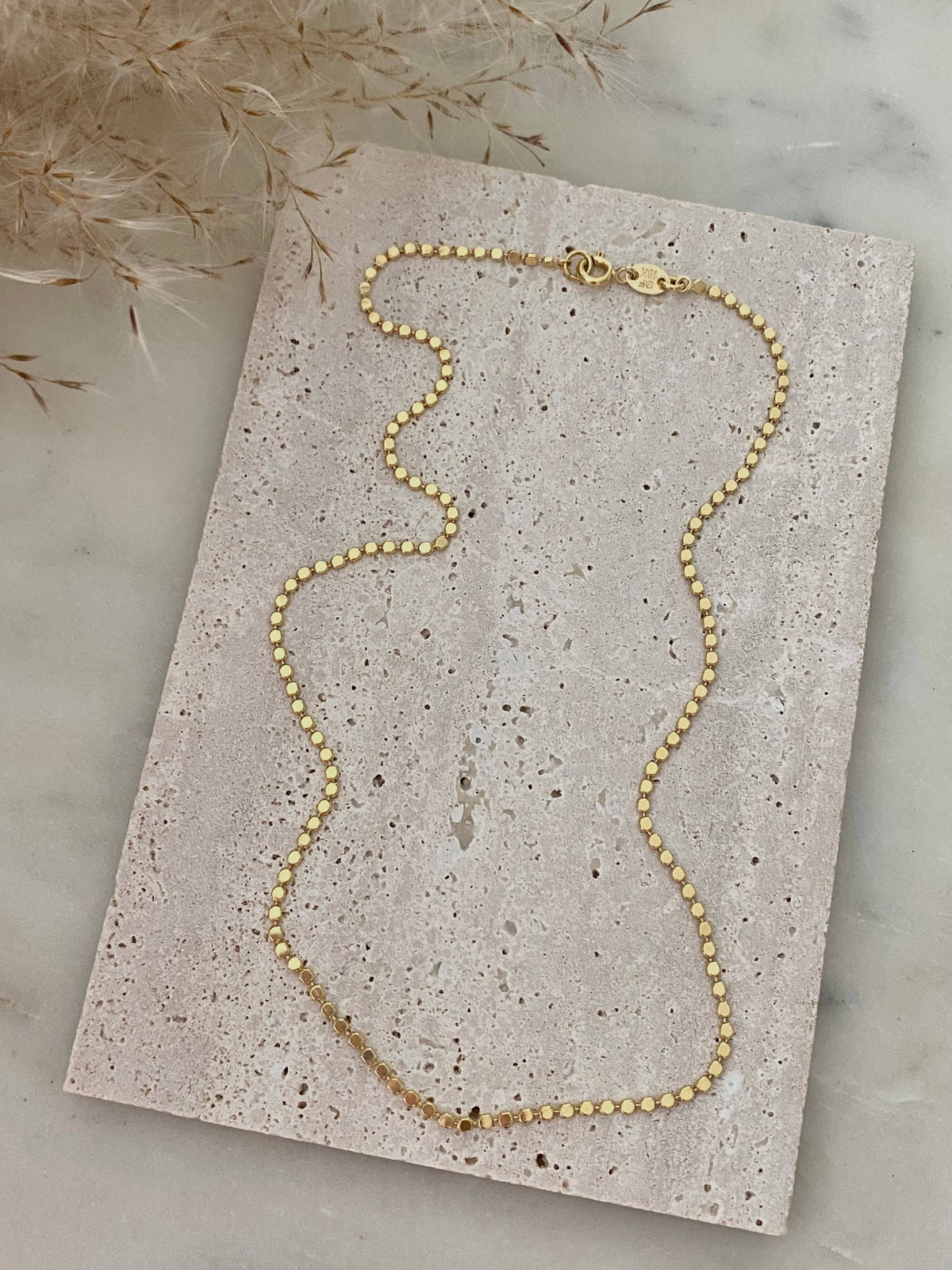 Flat Dots Layering Necklace18k Gold Filled Link Chain