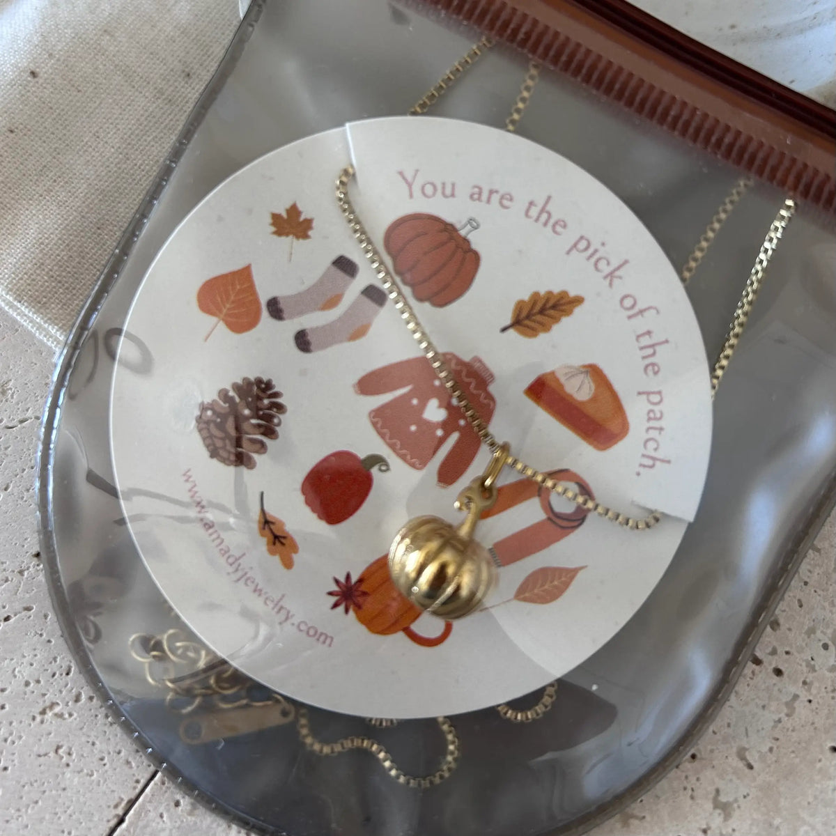 Pumpkin Necklace | 18K Gold Plated | Tarnish-Resistant Fall