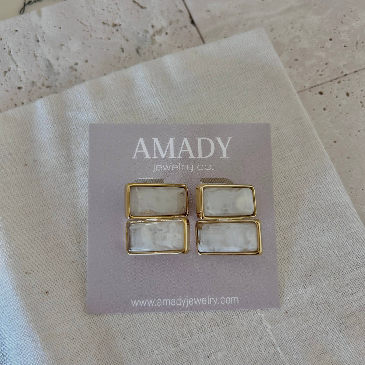 Statement Rectangle post earrings waterproof geometric