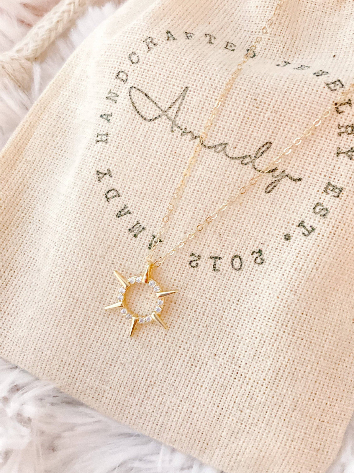 Sun Spikes Star Zirconia Crystals Charmed Necklace