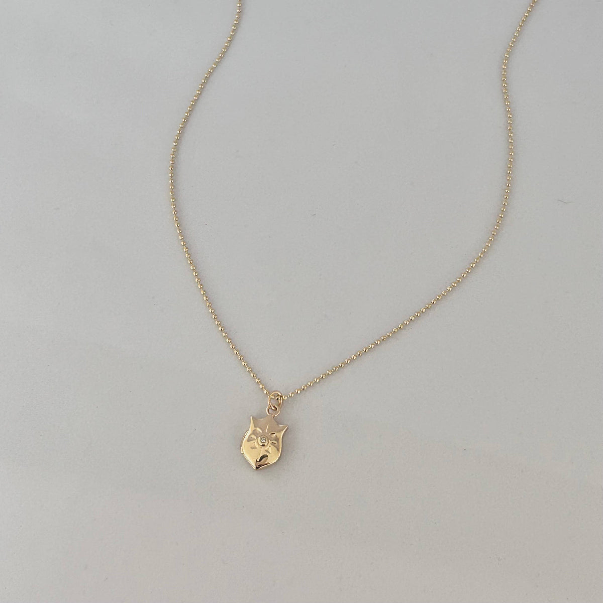 Shield of faith locket Pendant charm necklace gold filled