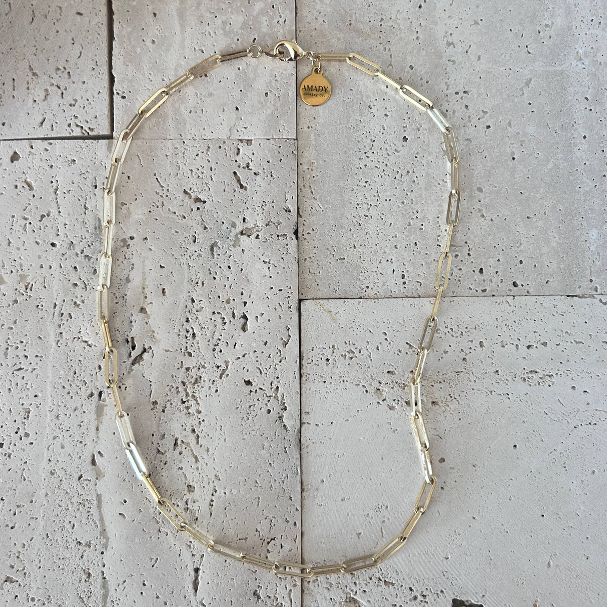 Gold Paperclip Link Chain necklace layering 18k gold-filled