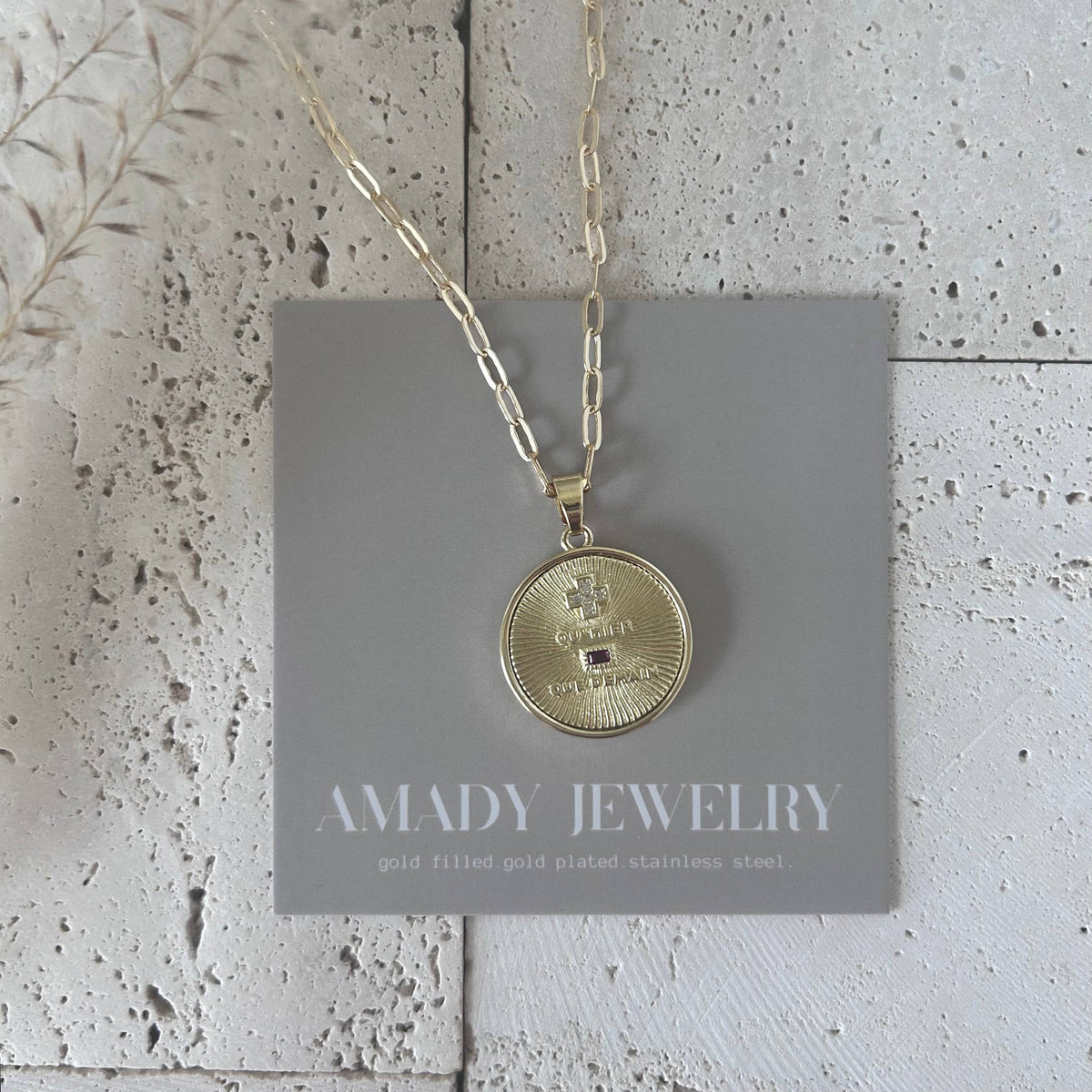Qu Hier Que Demain Coin pendant charm chain necklace