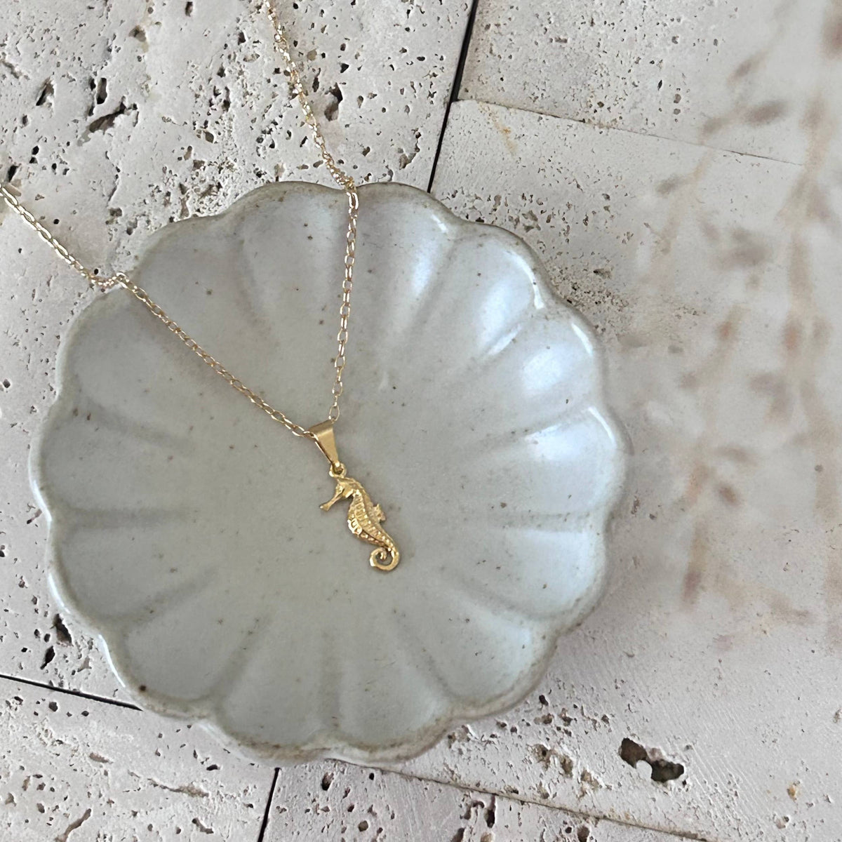 Seahorse summer dainty necklace 14k gold filled sea horse