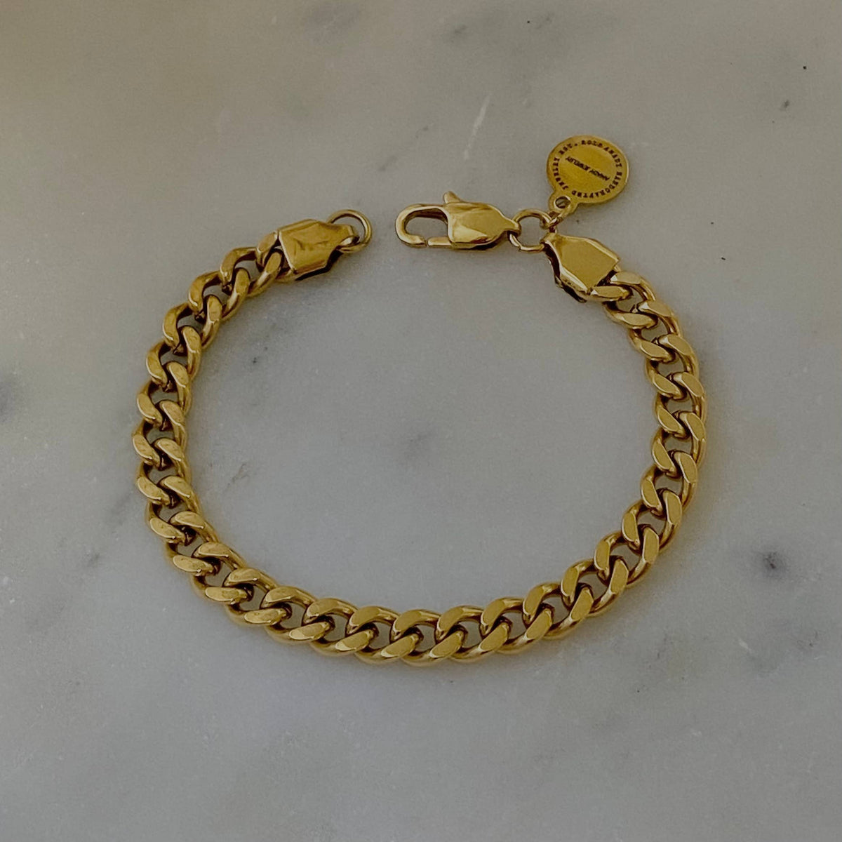 Gold filled 18k curb chain bracelet layering jewelry