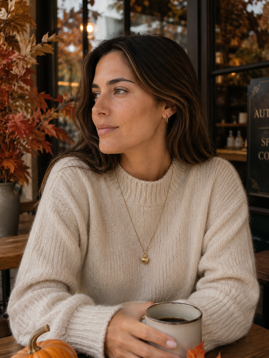 Pumpkin Necklace | 18K Gold Plated | Tarnish-Resistant Fall