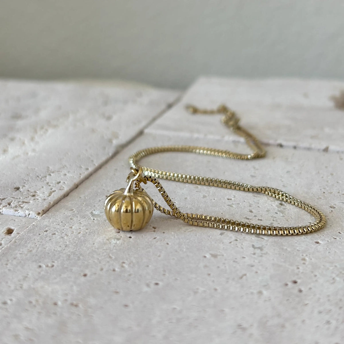 Pumpkin Necklace | 18K Gold Plated | Tarnish-Resistant Fall