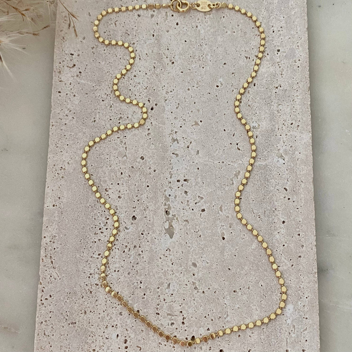 Flat Dots Layering Necklace18k Gold Filled Link Chain