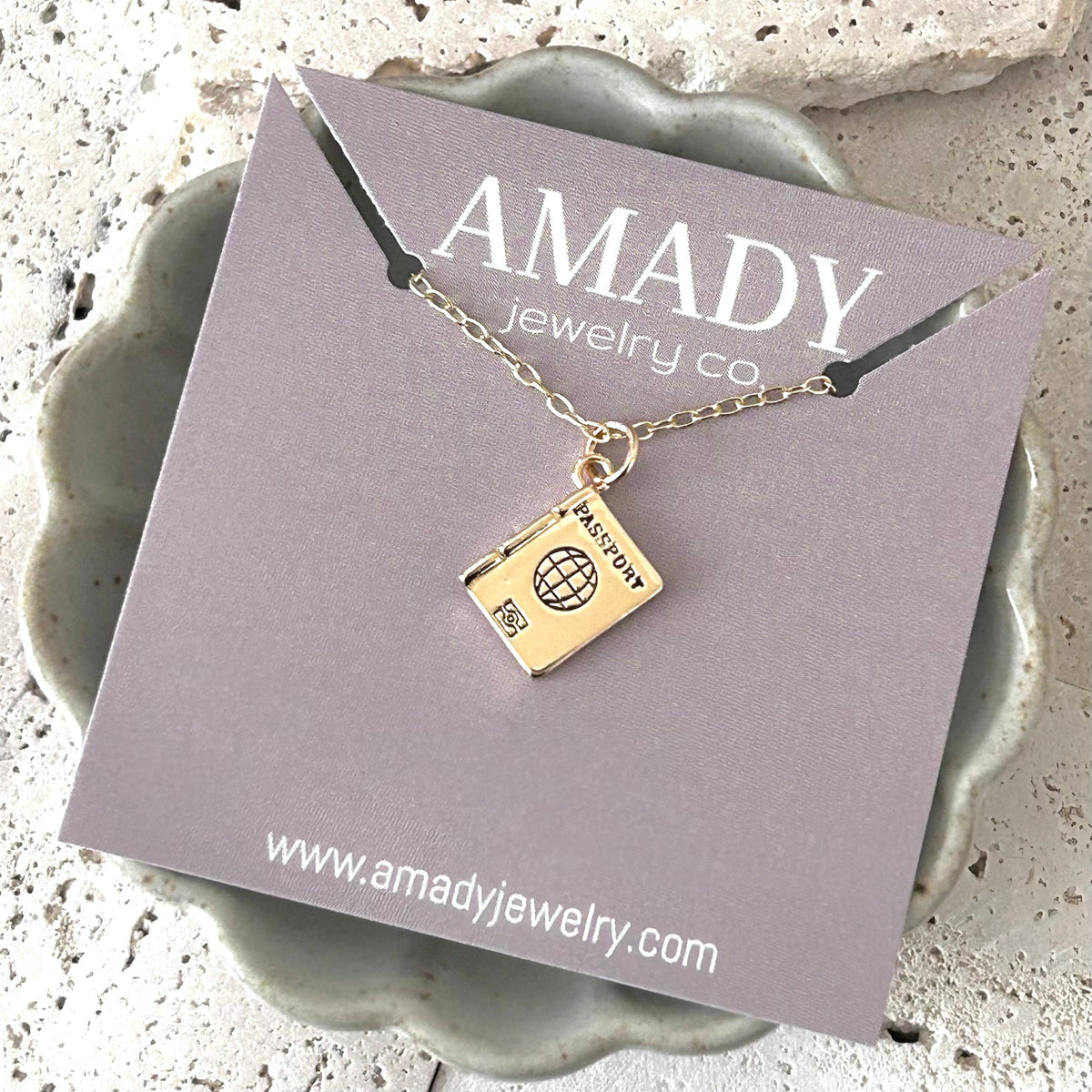 Passport book travel traveling lover pendant charm necklace