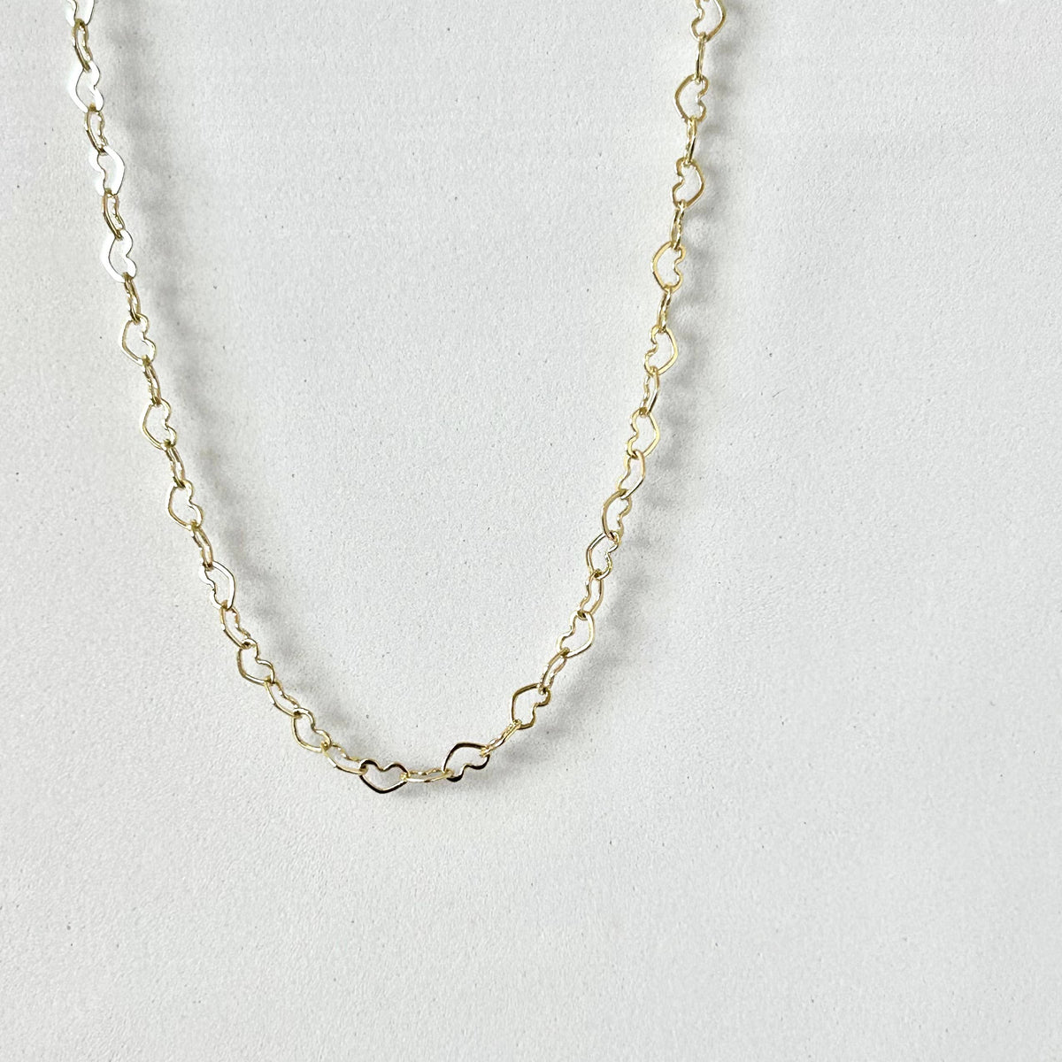 Hearts chain necklace gold filled layering