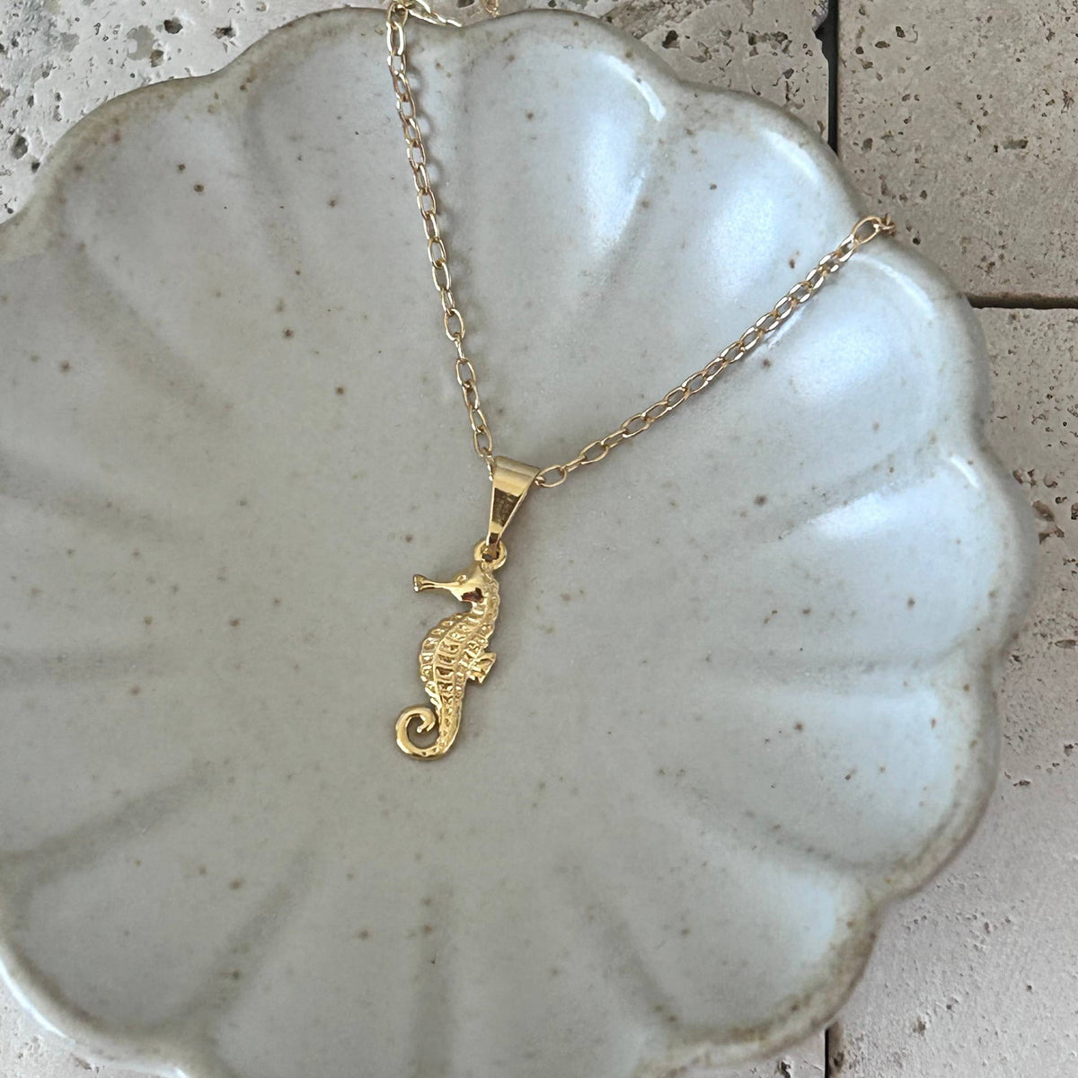 Seahorse summer dainty necklace 14k gold filled sea horse