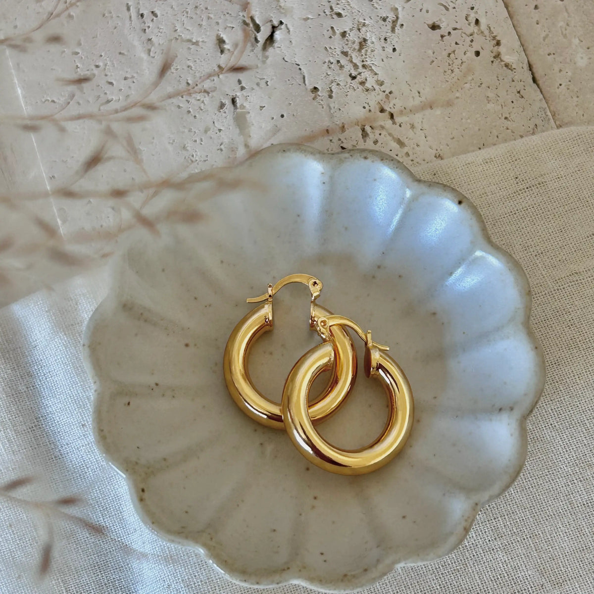 20mm 18k Gold Filled Thick Hoop Earrings hoops