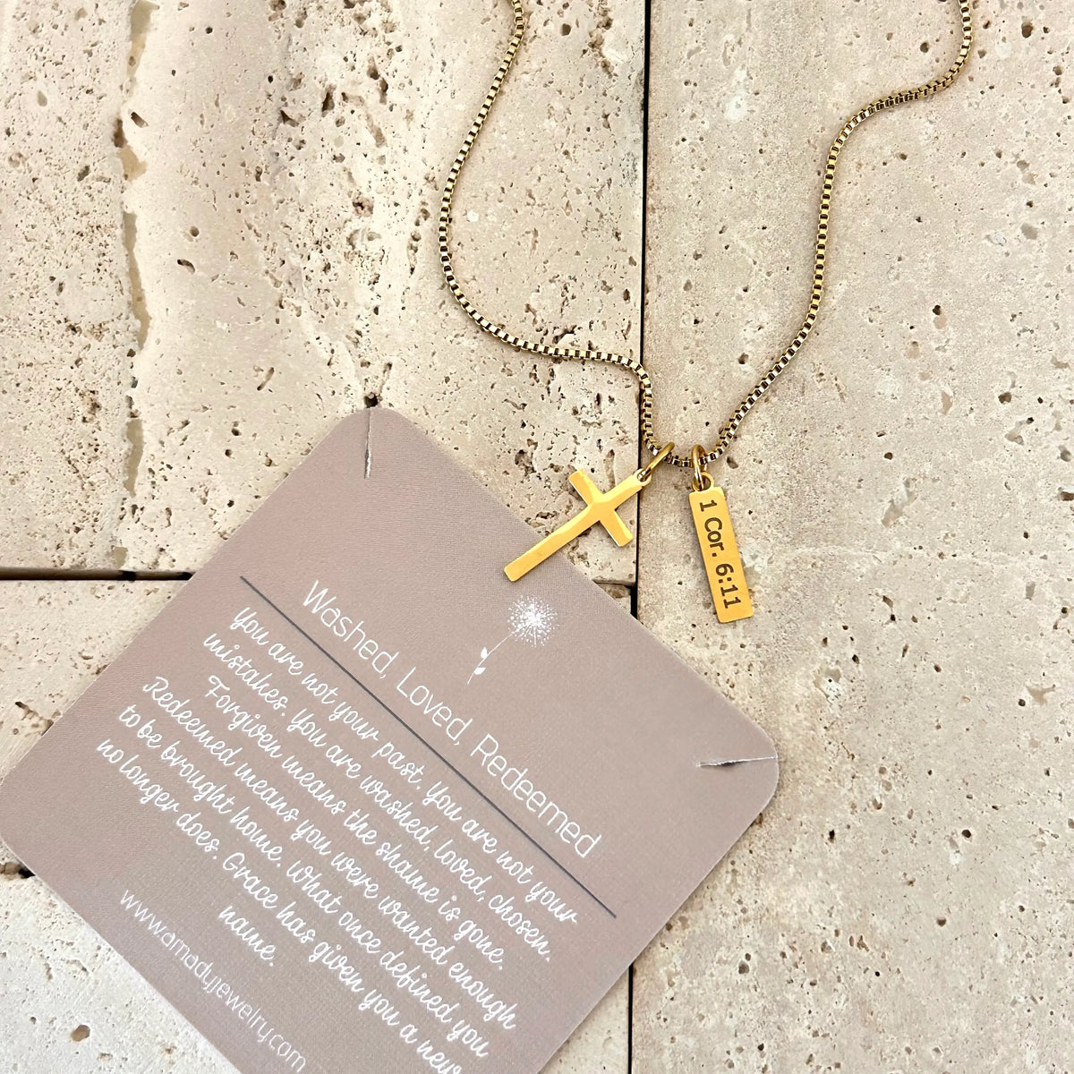 Religious Christian Necklace Jewelry Bible verse 14k gp