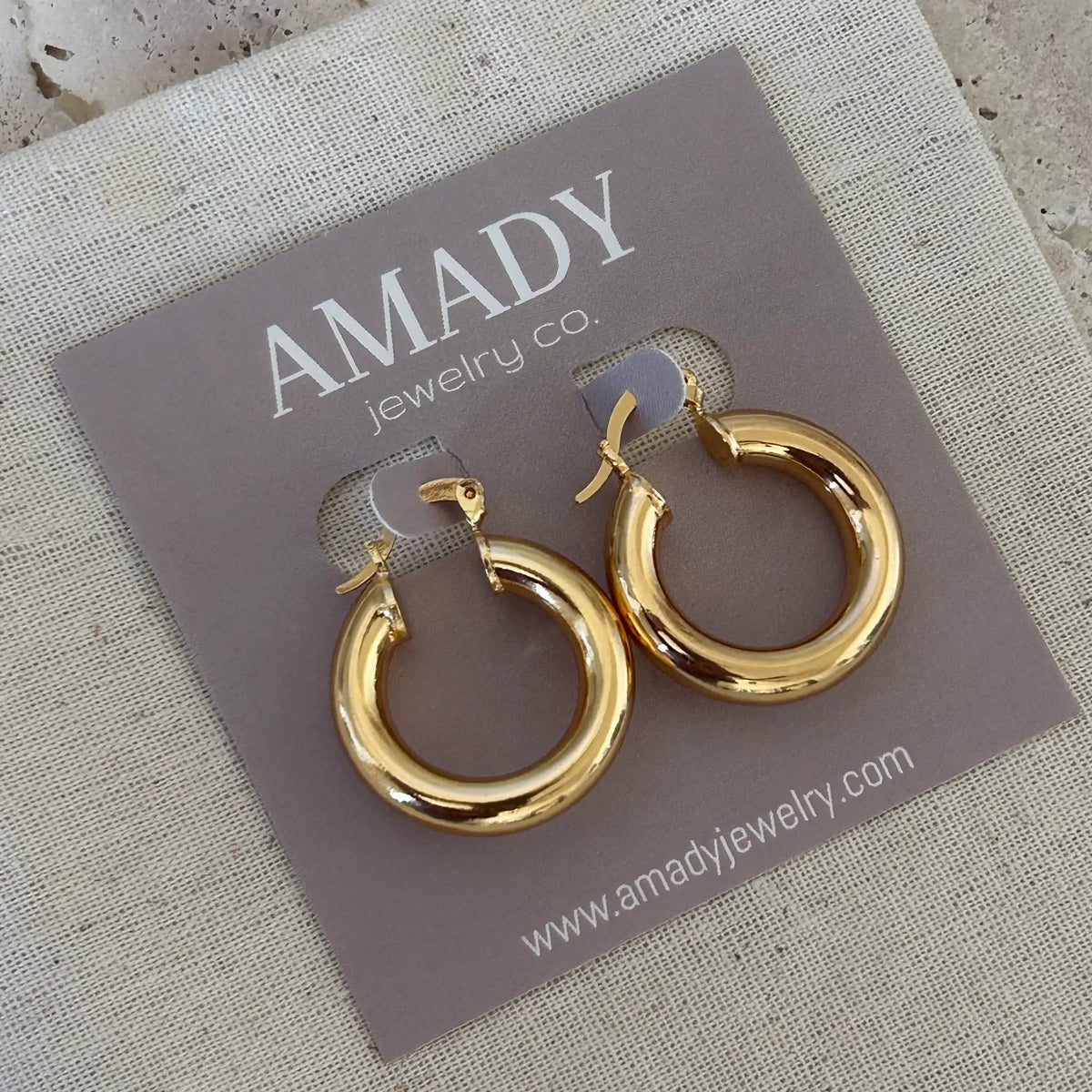 20mm 18k Gold Filled Thick Hoop Earrings hoops