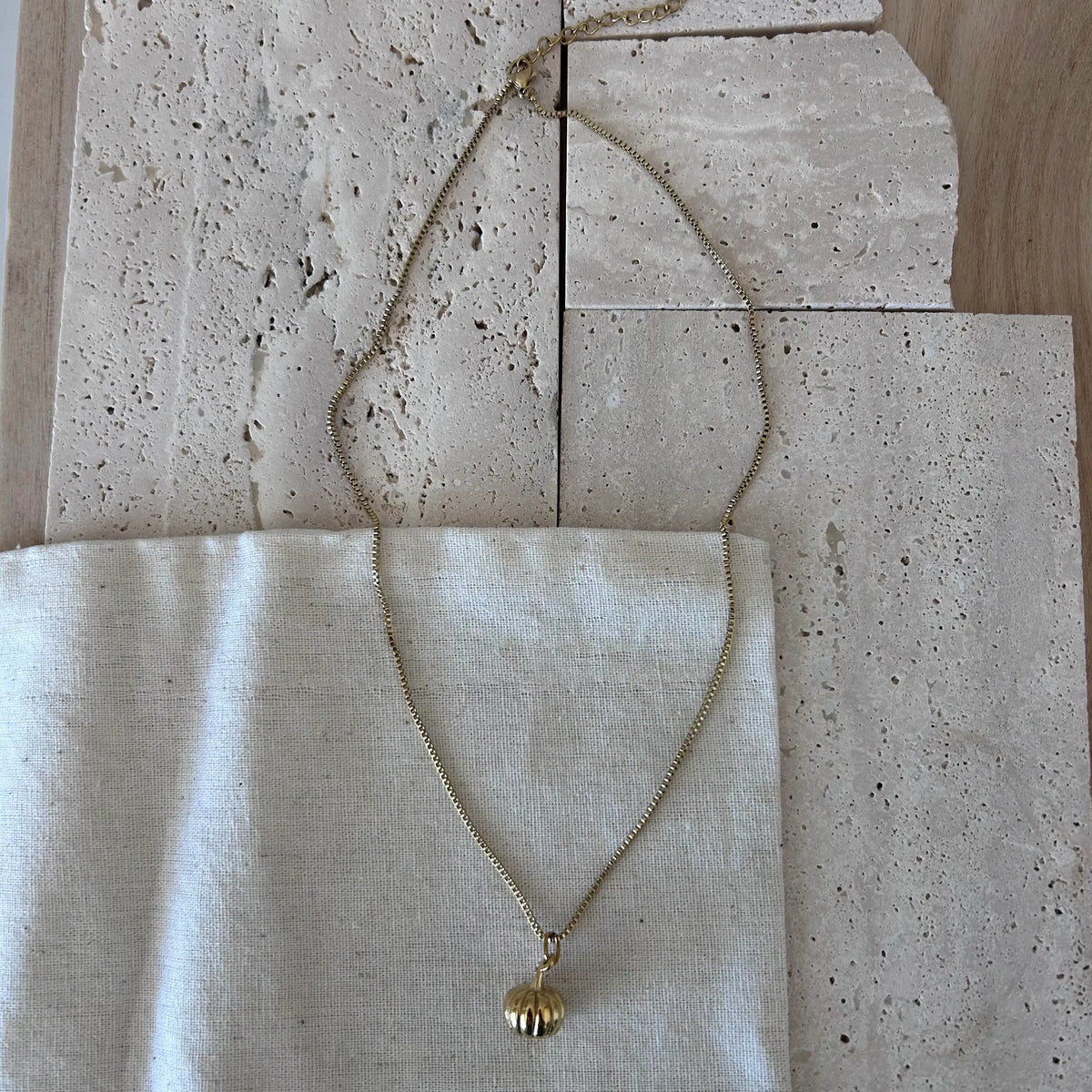 Pumpkin Necklace | 18K Gold Plated | Tarnish-Resistant Fall