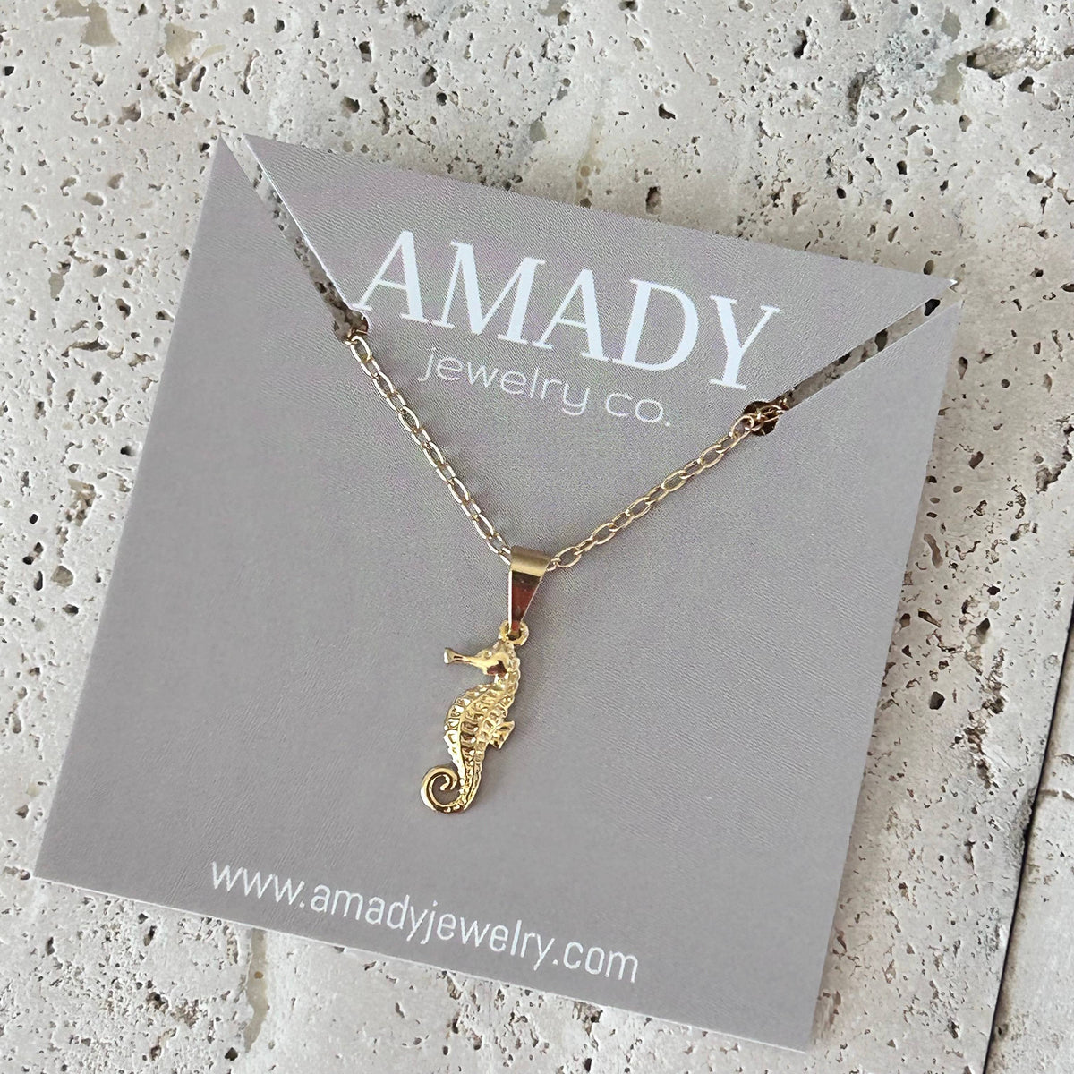 Seahorse summer dainty necklace 14k gold filled sea horse