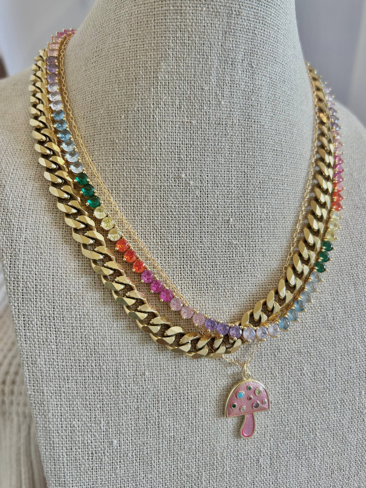 Curb Chain chunky layering bold necklace 18k stainless steel