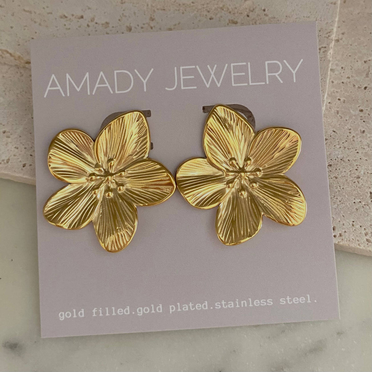 Flower Bold Statement Earring 18k Gold Plated Lightweight