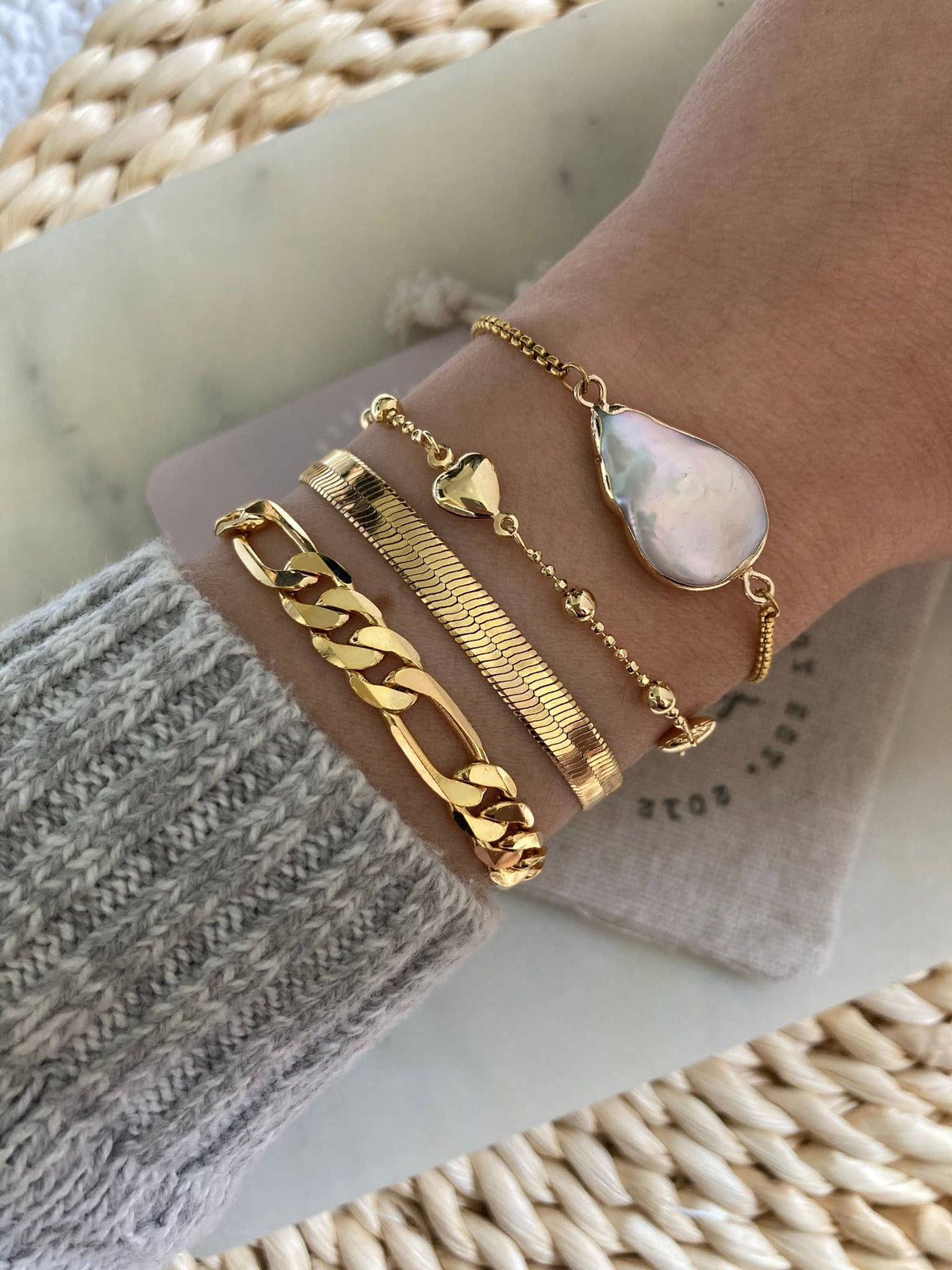 Single Pearl Bracelet Water Pearl Gold Filled 18k one size