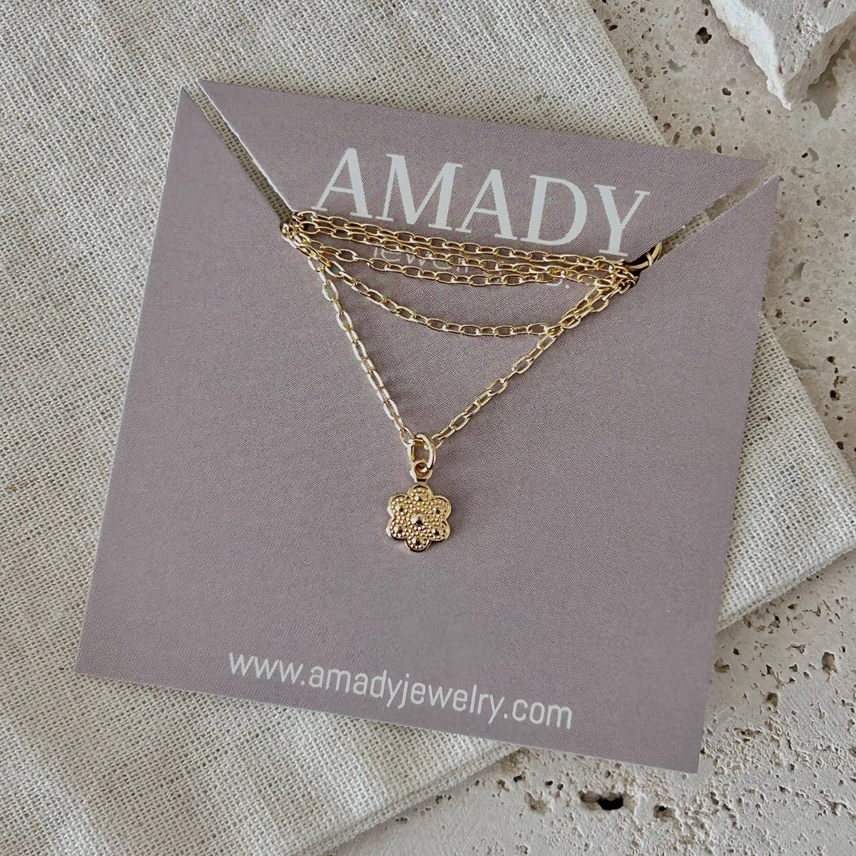 Tiny Flower charm necklace floral jewelry