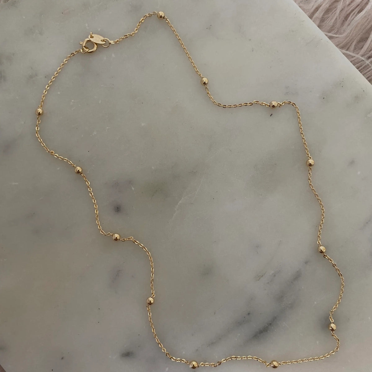 18k gold filled satellite chain layering necklace waterproof