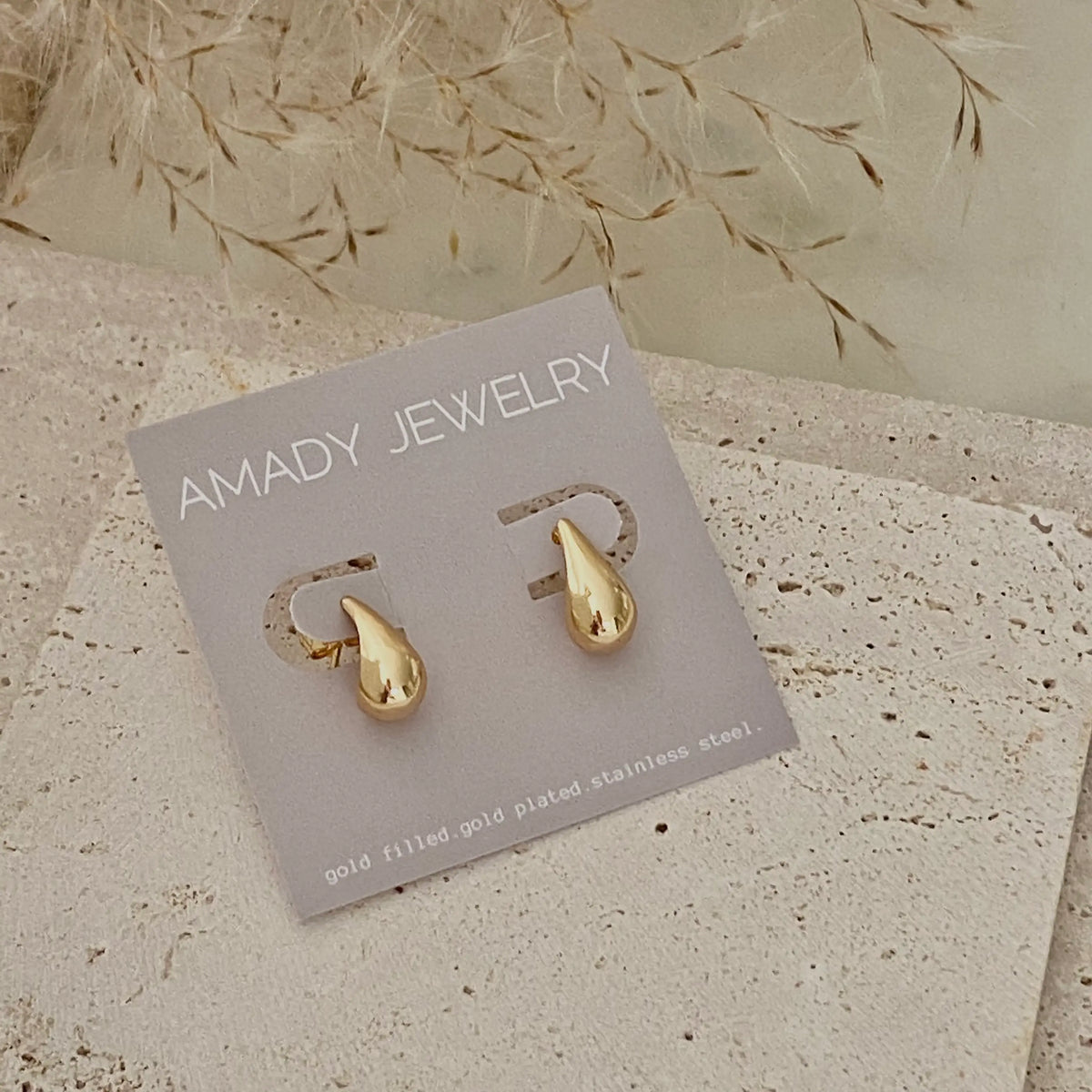 Teardrop Earrings 18k Gold Filled pear shape drop
