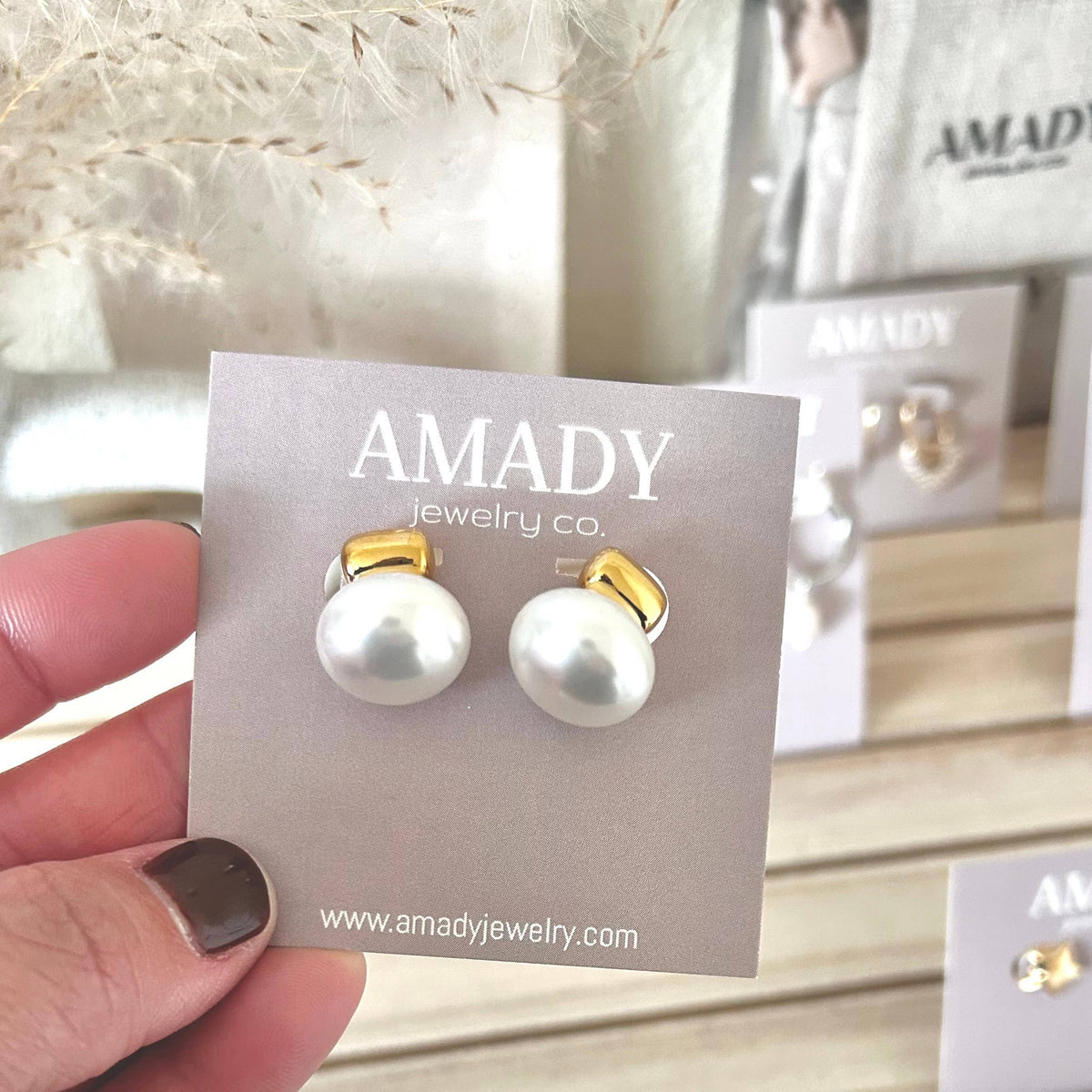 Bold statement Pearls earrings gold plated