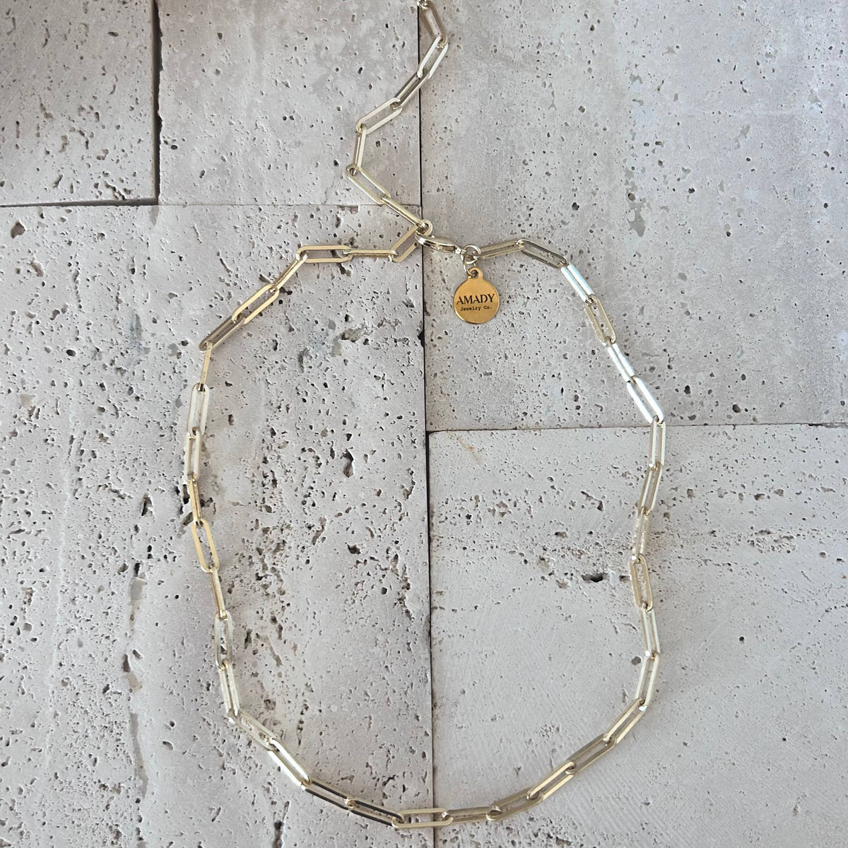 Gold Paperclip Link Chain necklace layering 18k gold-filled