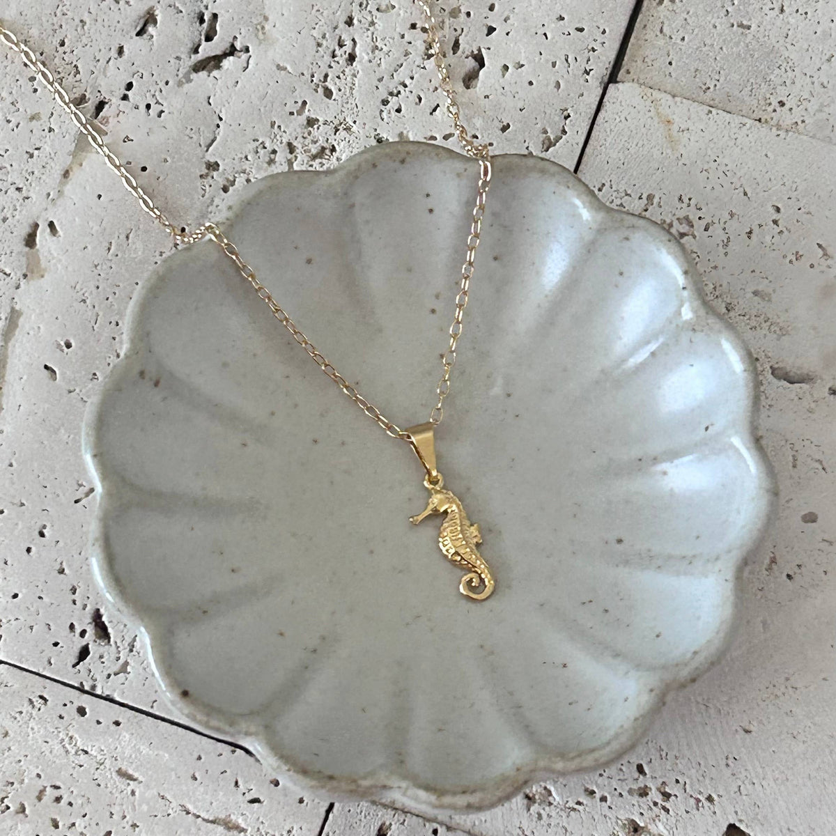 Seahorse summer dainty necklace 14k gold filled sea horse
