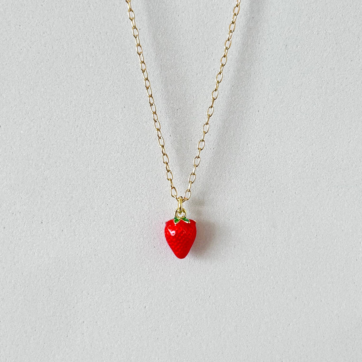 Strawberry Necklace fruit jewelry layering gold filled