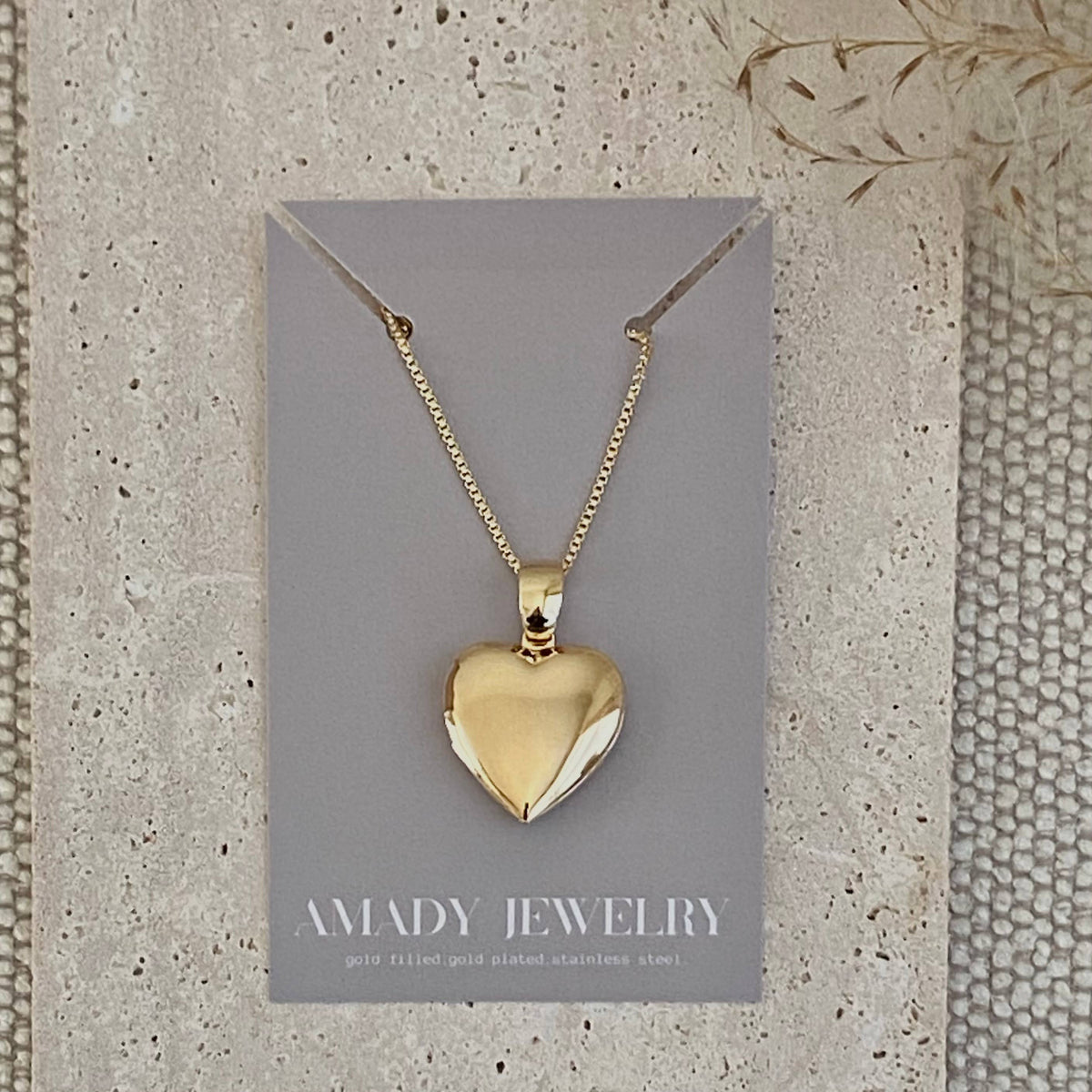 Heart locket necklace 18k Gold Filled heart shape pendant