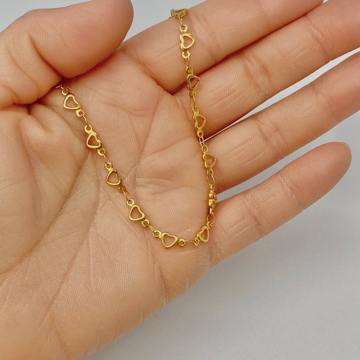 Hearts necklace Love Valentines gold silver water resistant