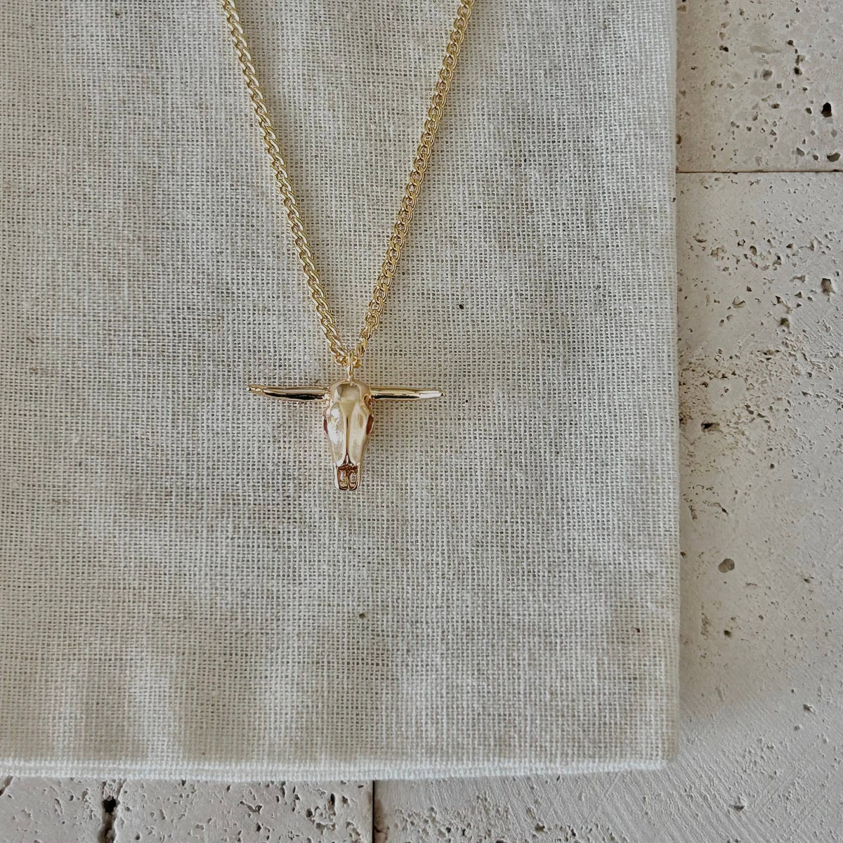 Buffalo skull head ox pendant necklace cowgirl jewelry