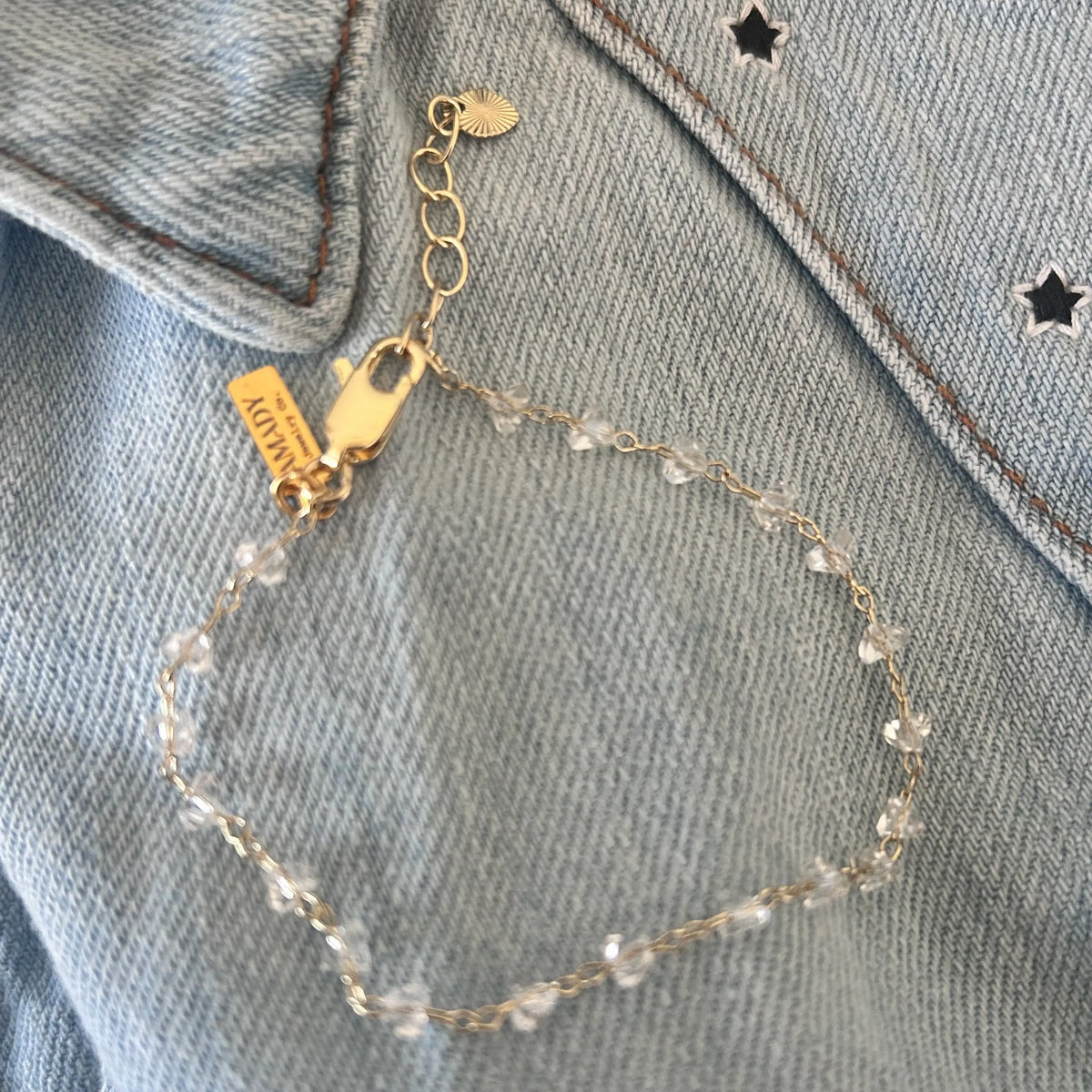 Faceted Clear Crystals Layering Bracelet