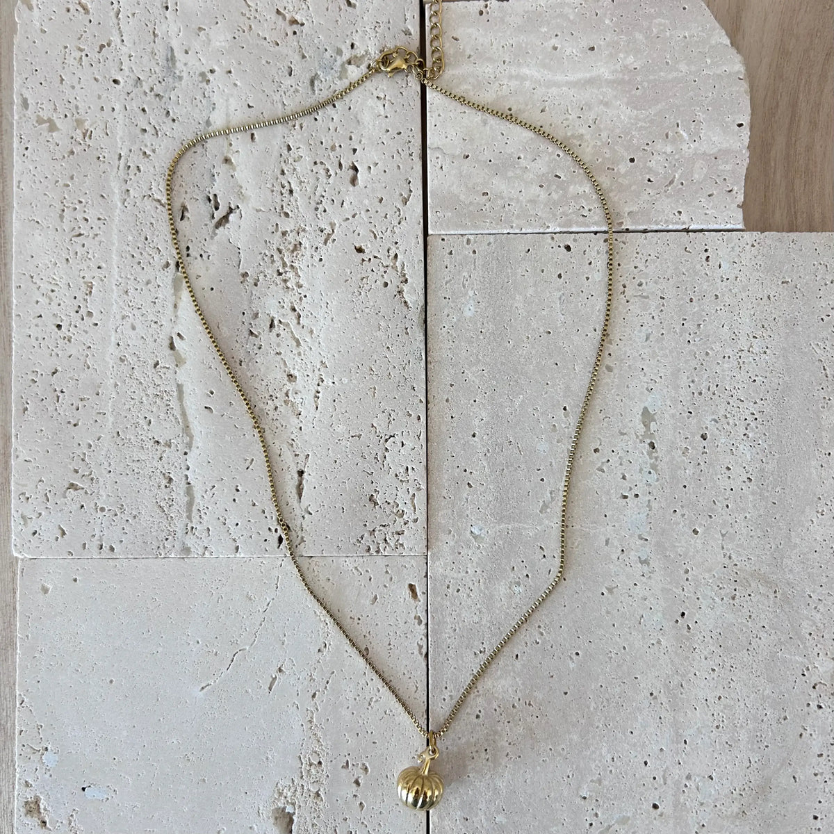 Pumpkin Necklace | 18K Gold Plated | Tarnish-Resistant Fall