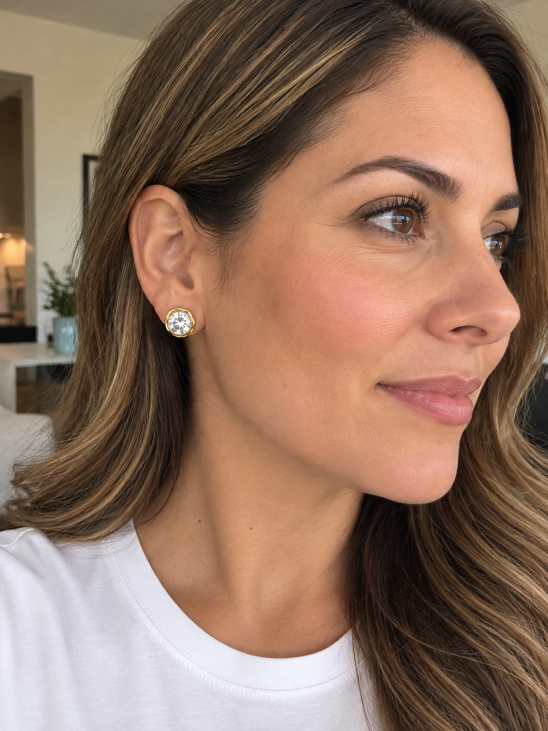 Crystal studs post earrings minimal simple earring