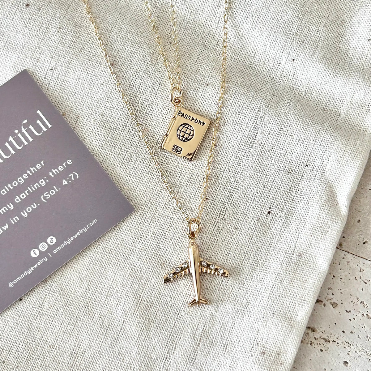 Airplane necklace plane travel necklace aircraft