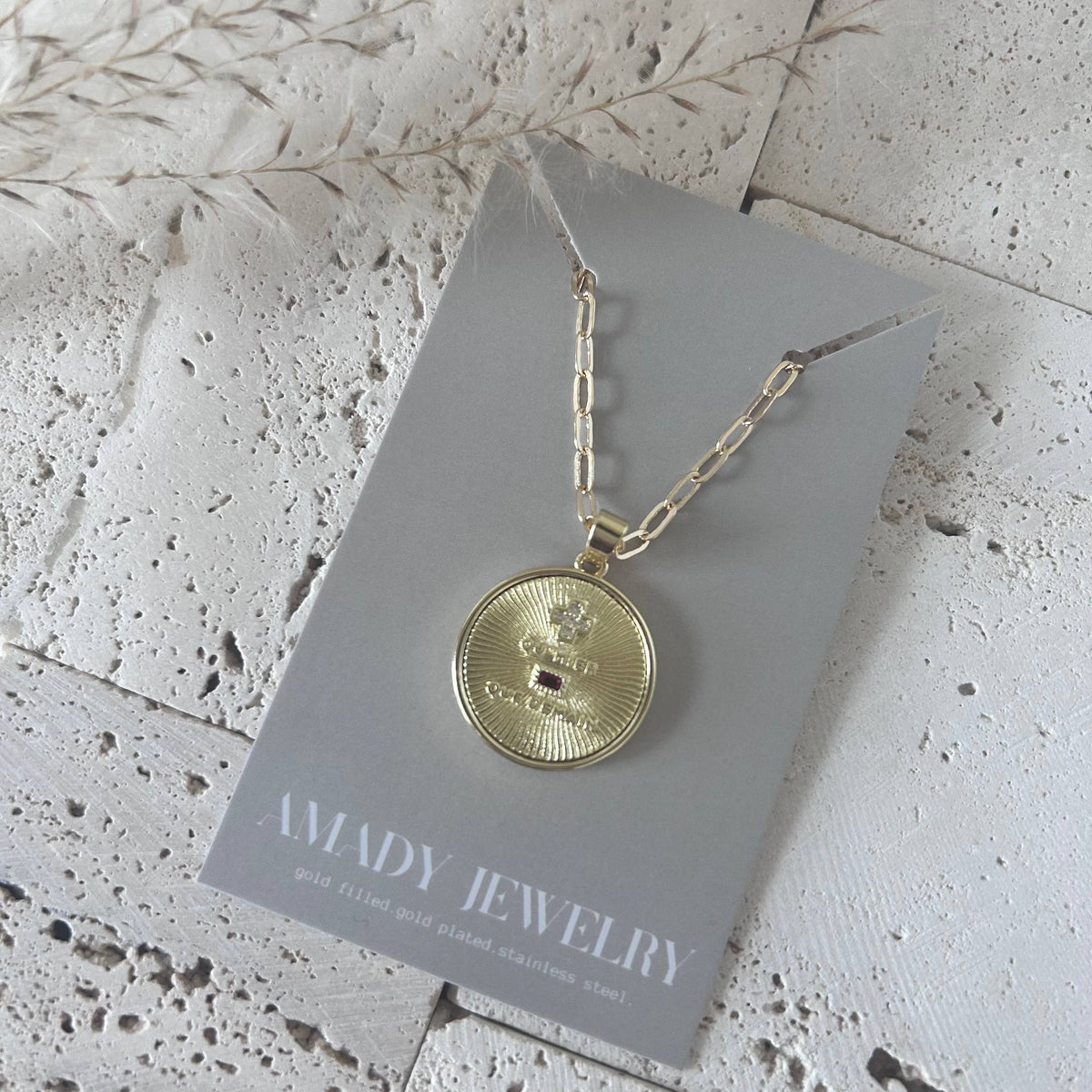 Qu Hier Que Demain Coin pendant charm chain necklace
