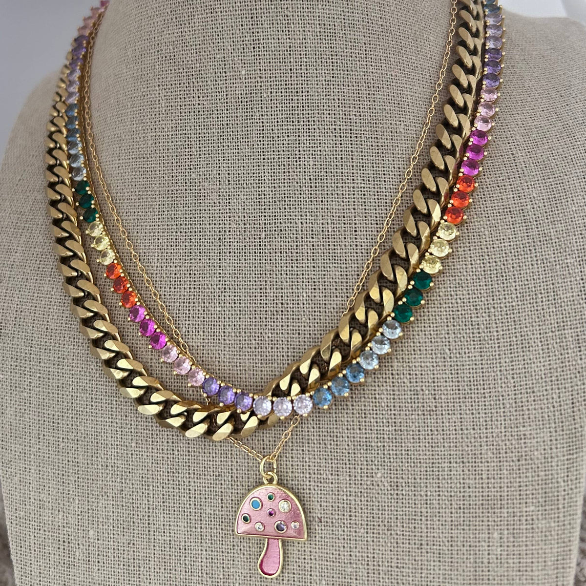 Curb Chain chunky layering bold necklace 18k stainless steel