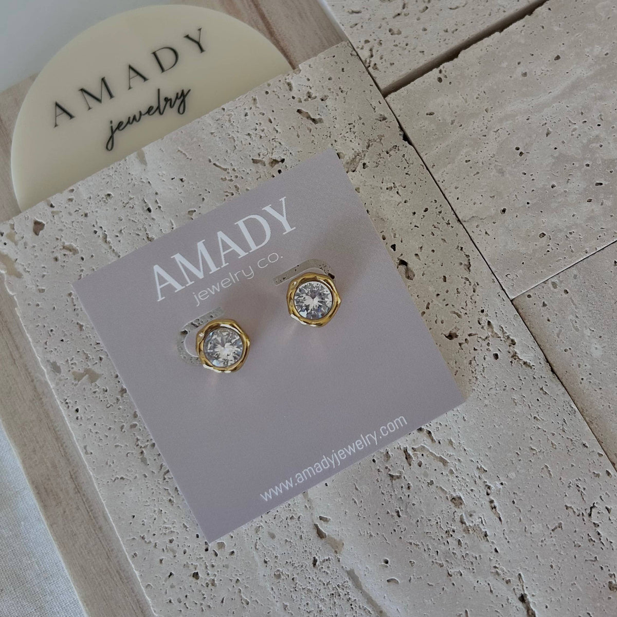 Crystal studs post earrings minimal simple earring