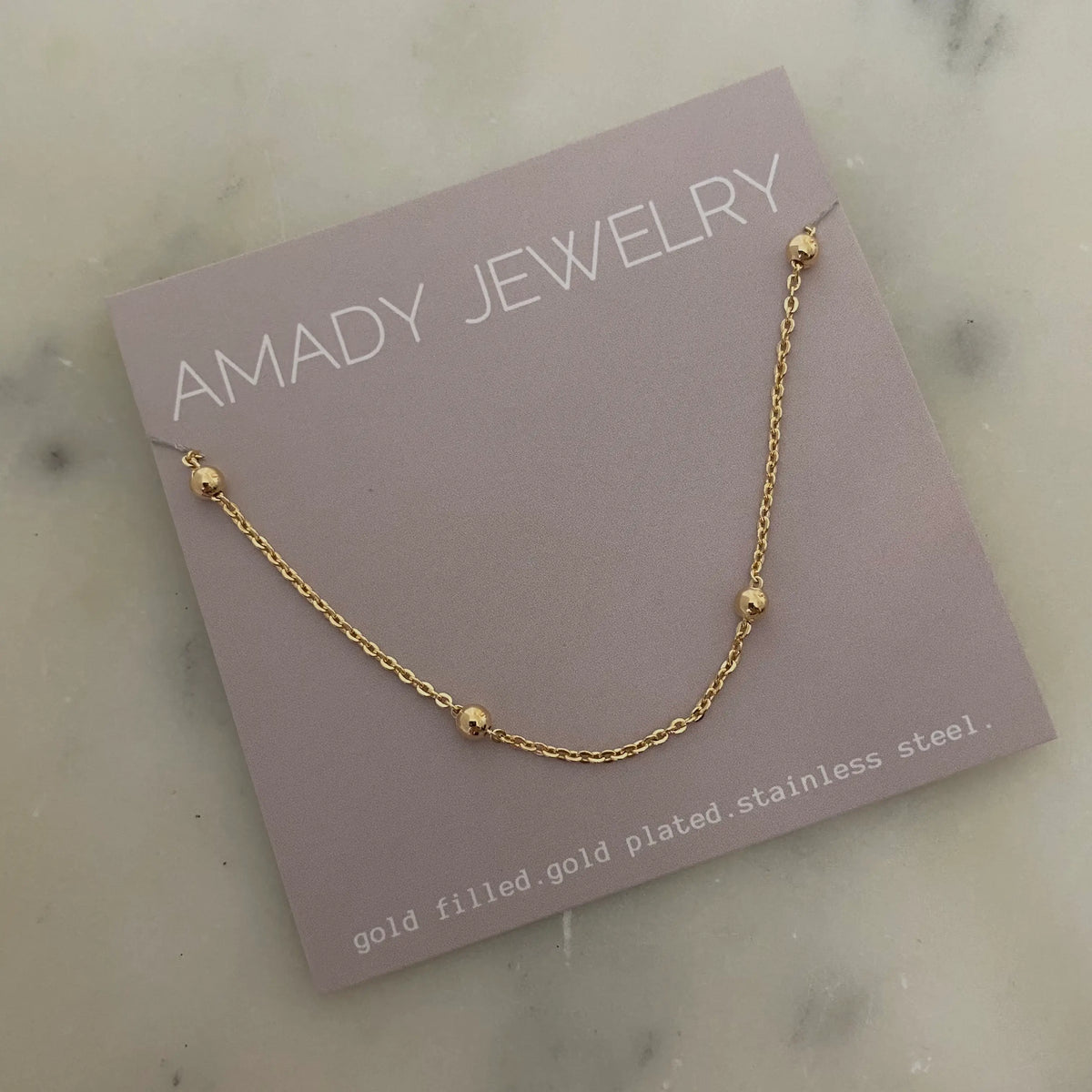 18k gold filled satellite chain layering necklace waterproof