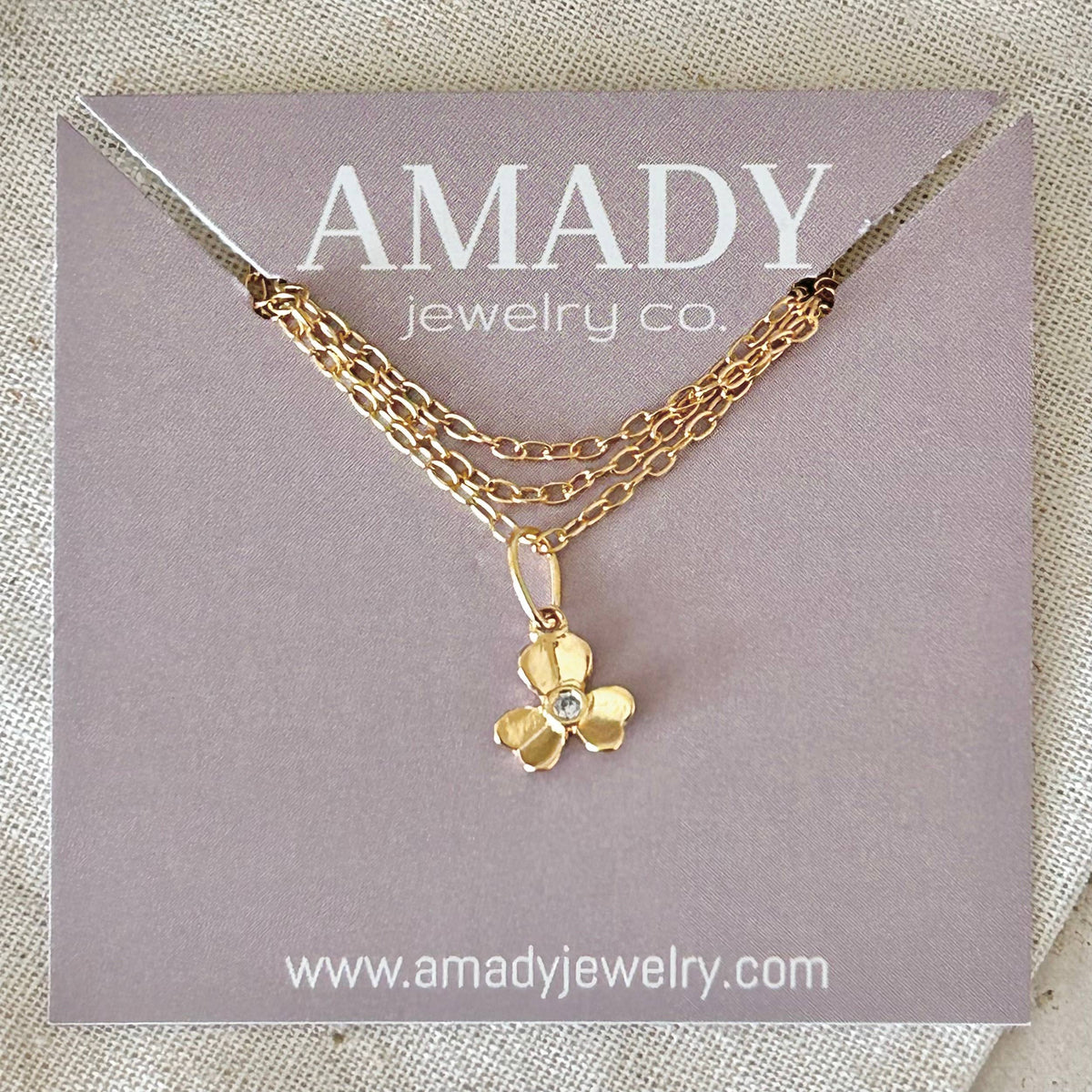 Little Flower Necklace tiny floral pendant charm chain