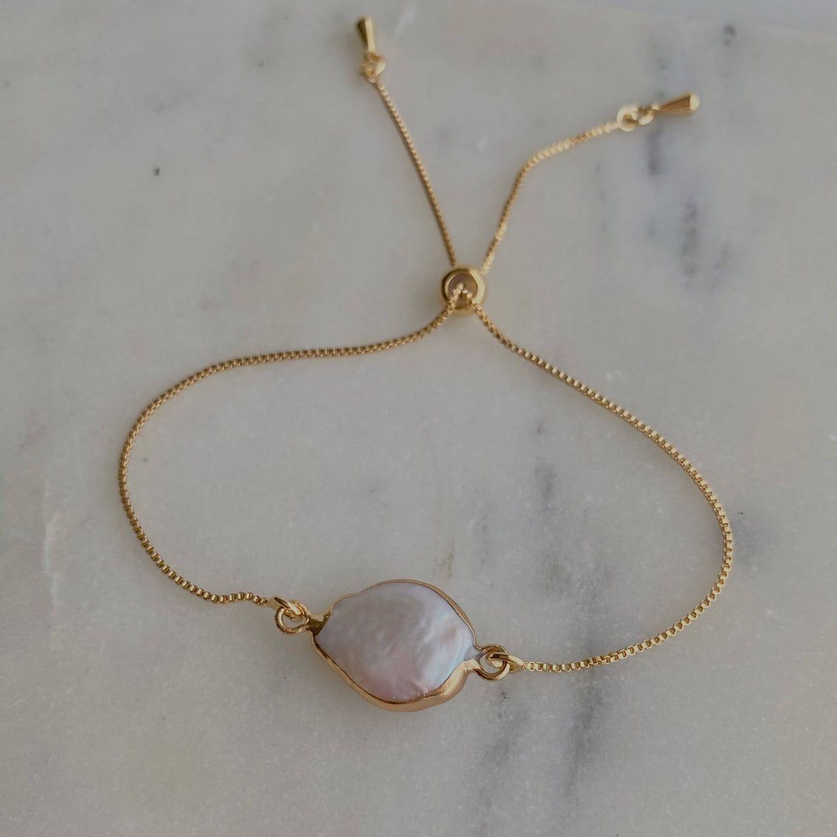 Single Pearl Bracelet Water Pearl Gold Filled 18k one size