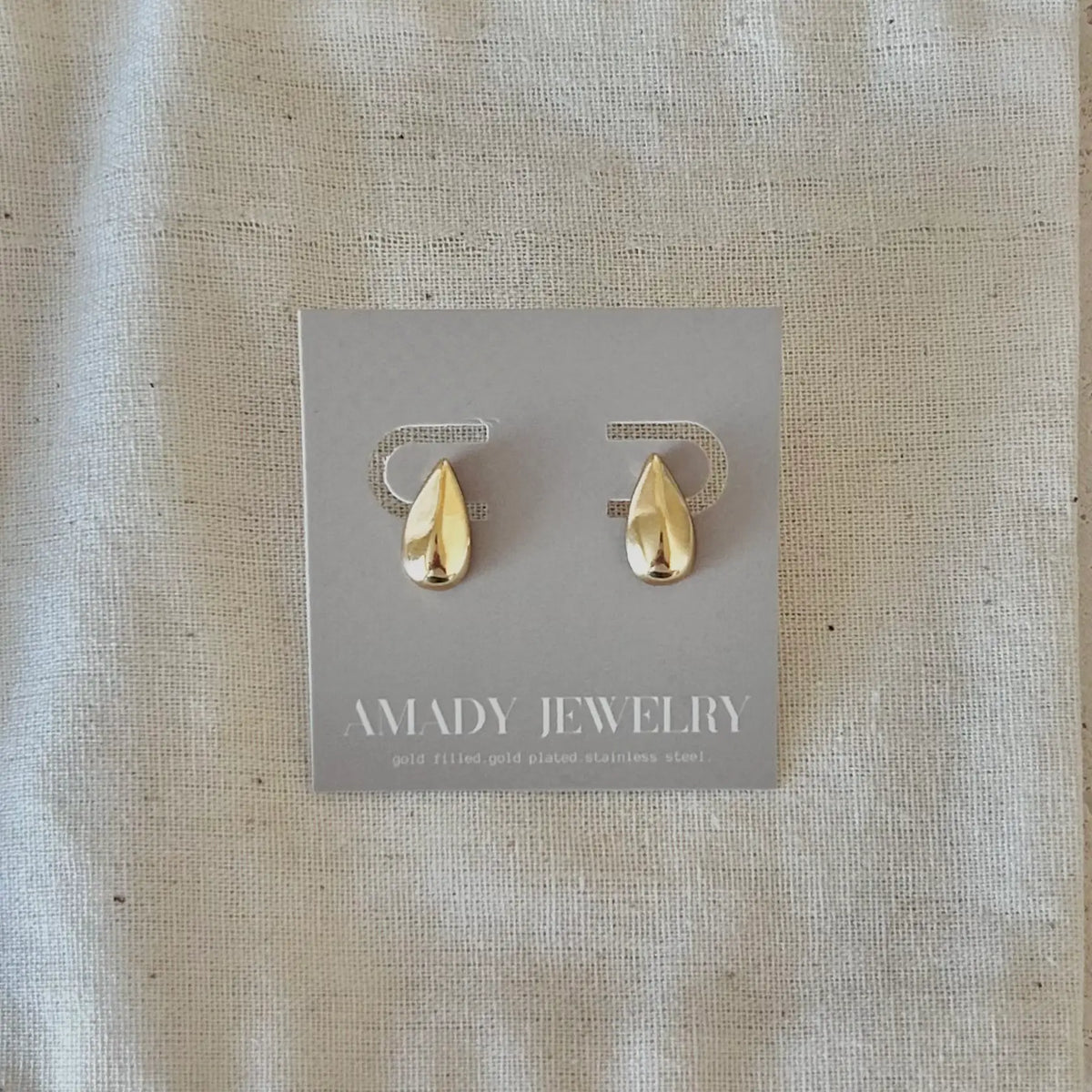 18k Gold Filled Teardrop Post Earrings