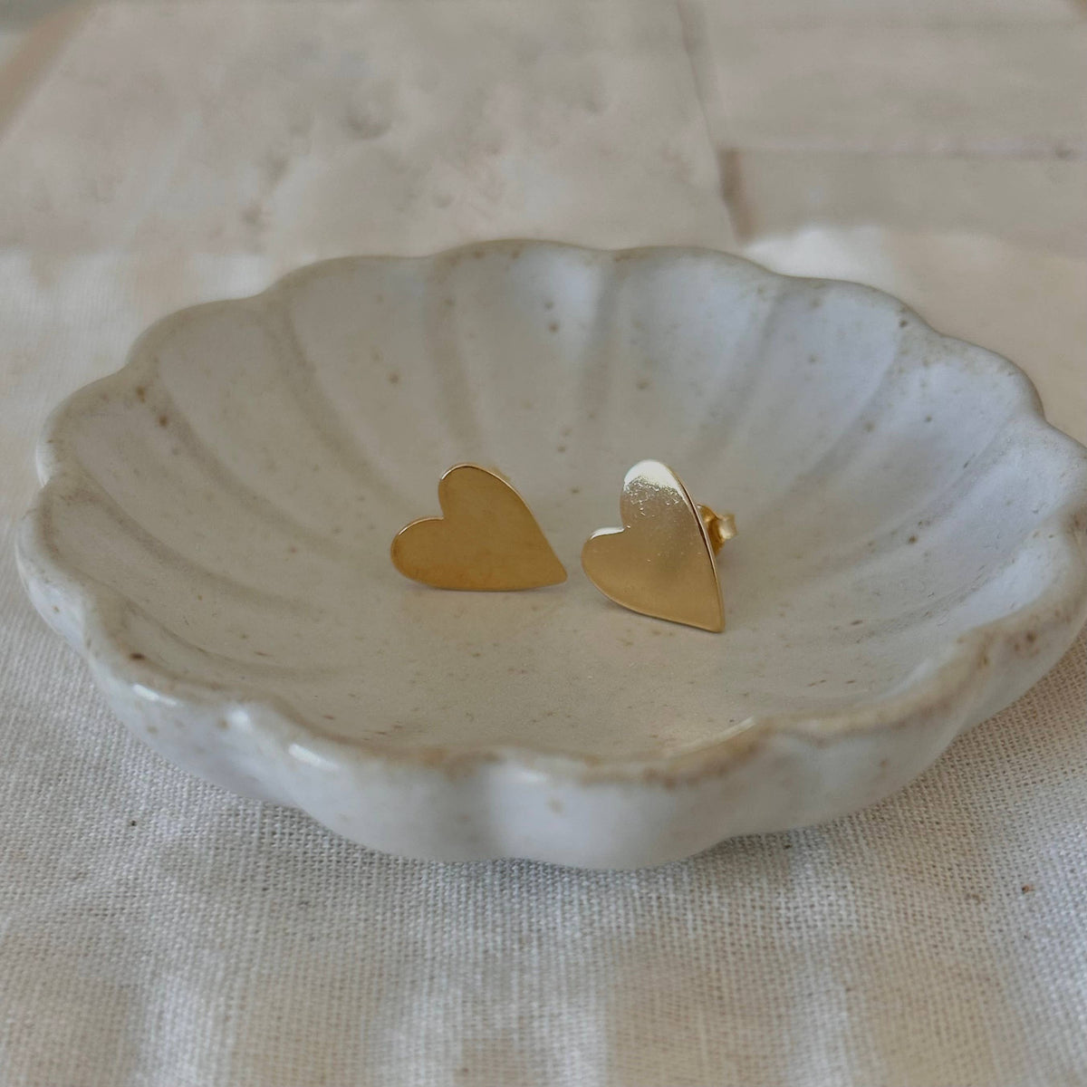 Heart post earrings studs minimal jewelry