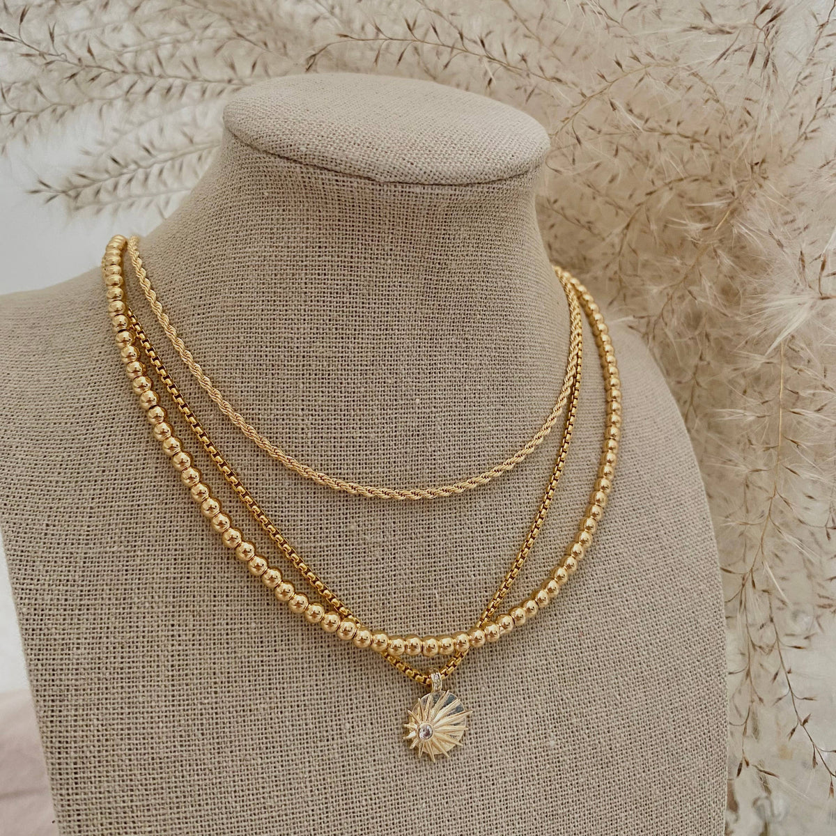 Sunburst sunrise zirconia gold plated necklace silver ombre