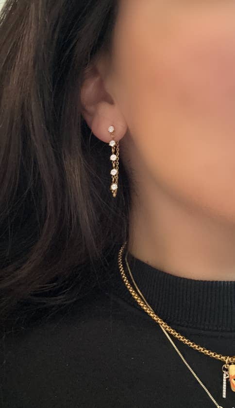 Gold Plated Crystal Dangle Earrings – Lightweight Statement